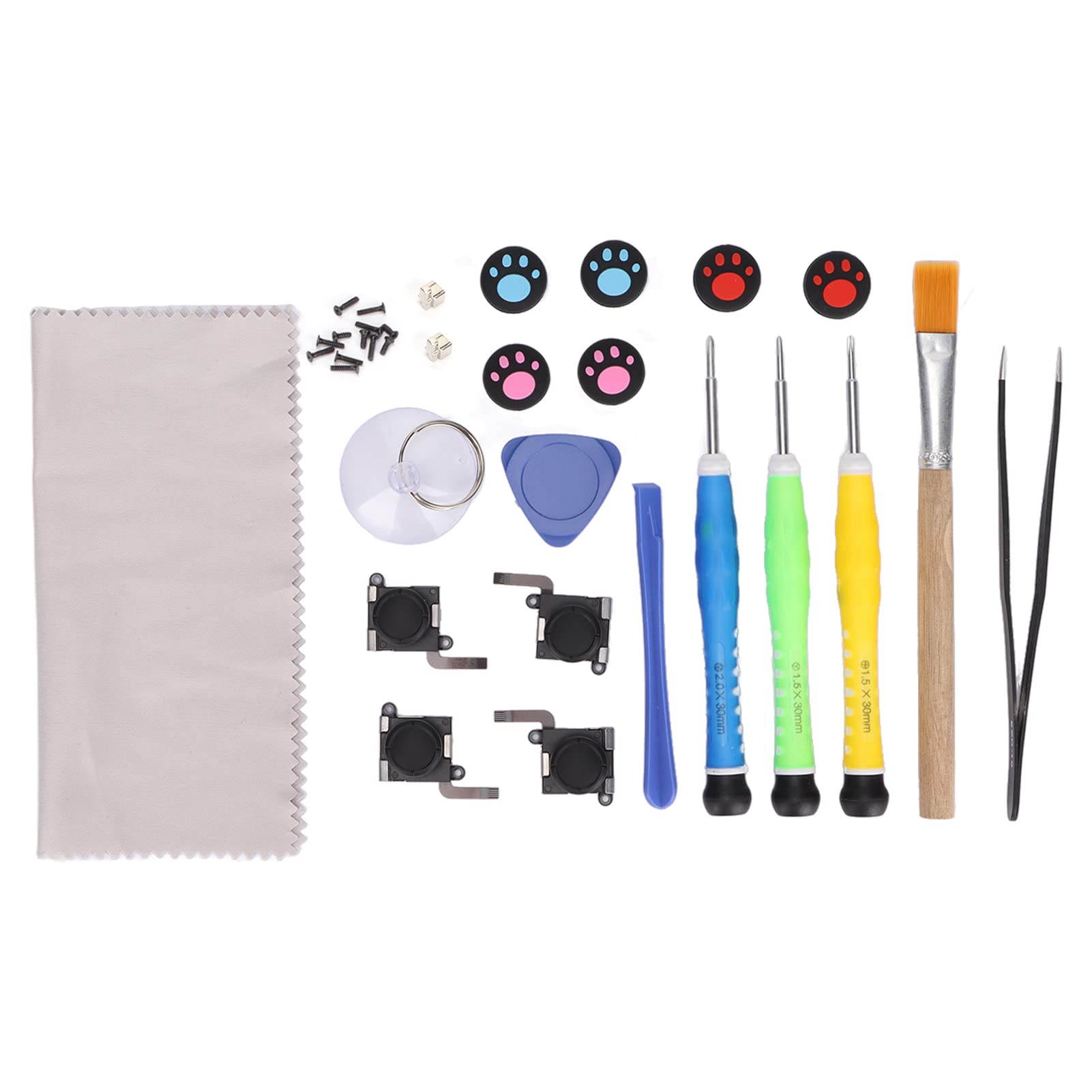 Professional Nintendo Switch & Switch Lite Repair Kit - 3D Joysticks, Thumb Caps, Screwdriver, Tweezers, Cleaning Tools | DIY Fix & Maintenance Set for Joy-Con Drift & Console Issues | Perfect for Gamers & Tech Enthusiasts
