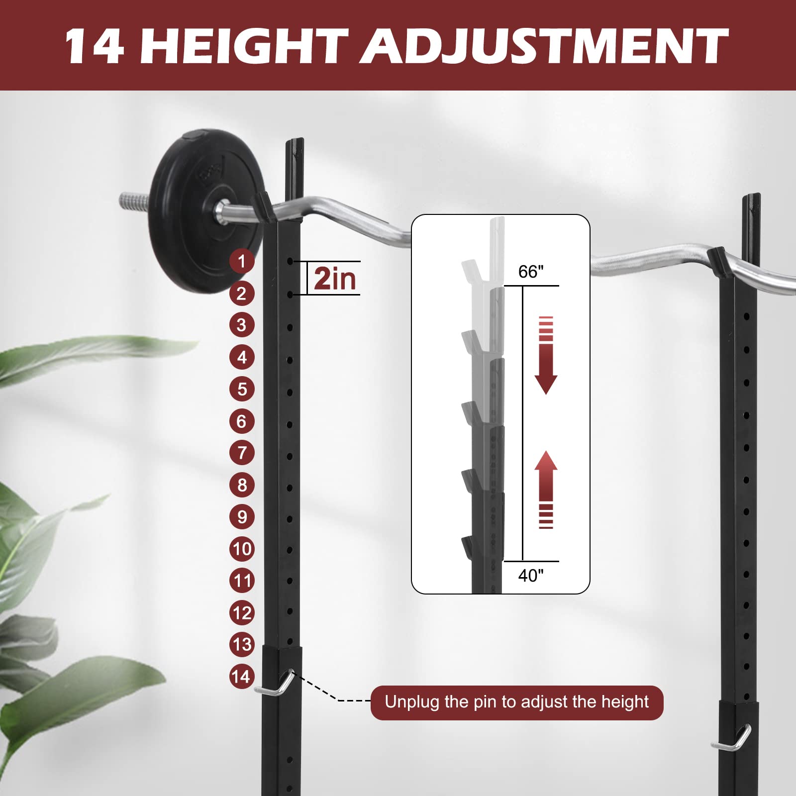 Smartxchoices Adjustable Squat Rack & Bench Press Stand - 40