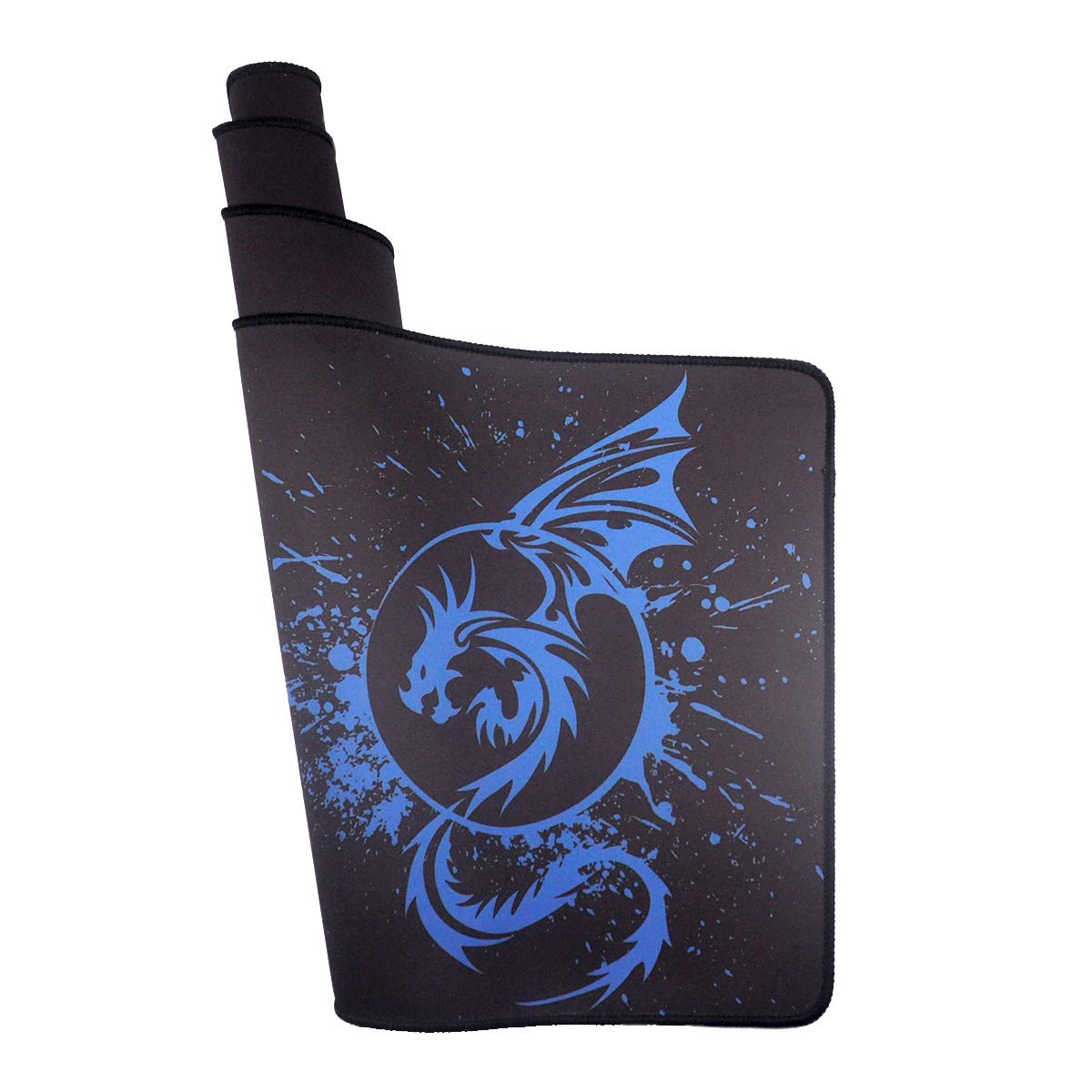Large Extended Gaming Mouse Pad - High-Speed Fly Dragon Design for PC Gamers & Office Use (Blue) | Perfect for Esports, Workstations & Home Desks