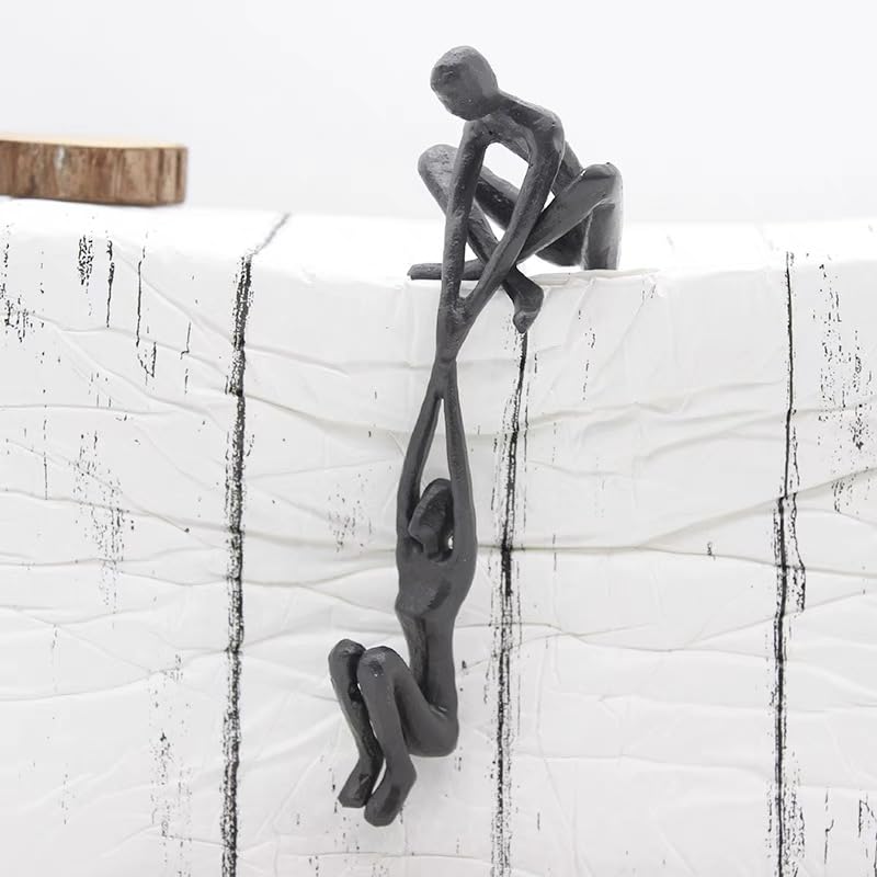 Industrial Abstract Cast Iron Couple Sculpture - Man Lifting Woman Art Piece - Modern Love Gift for Anniversaries - Rustic Home Decor for Farmhouse, Bedroom, Living Room - Perfect for Wedding Gifts & Romantic Home Accents