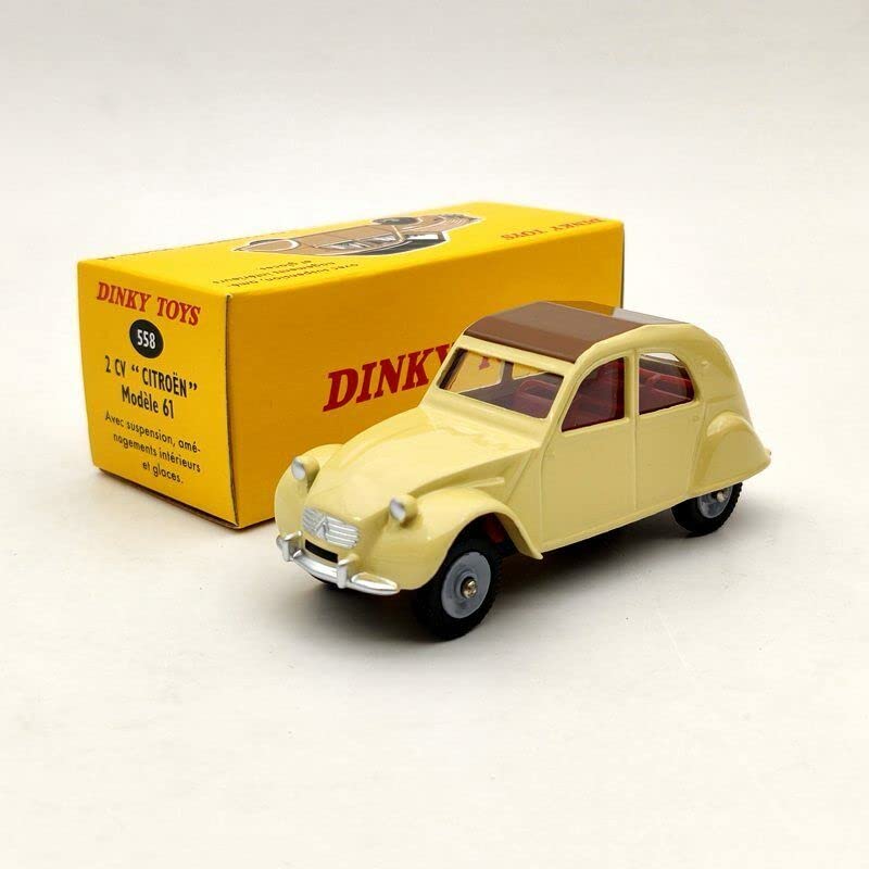 1:43 Scale Citroen 2CV Model 61 Diecast Collectible Car - Limited Edition Dinky Toys Replica by DeAgostini | Vintage Auto Gift for Collectors & Display for Home/Office Decor