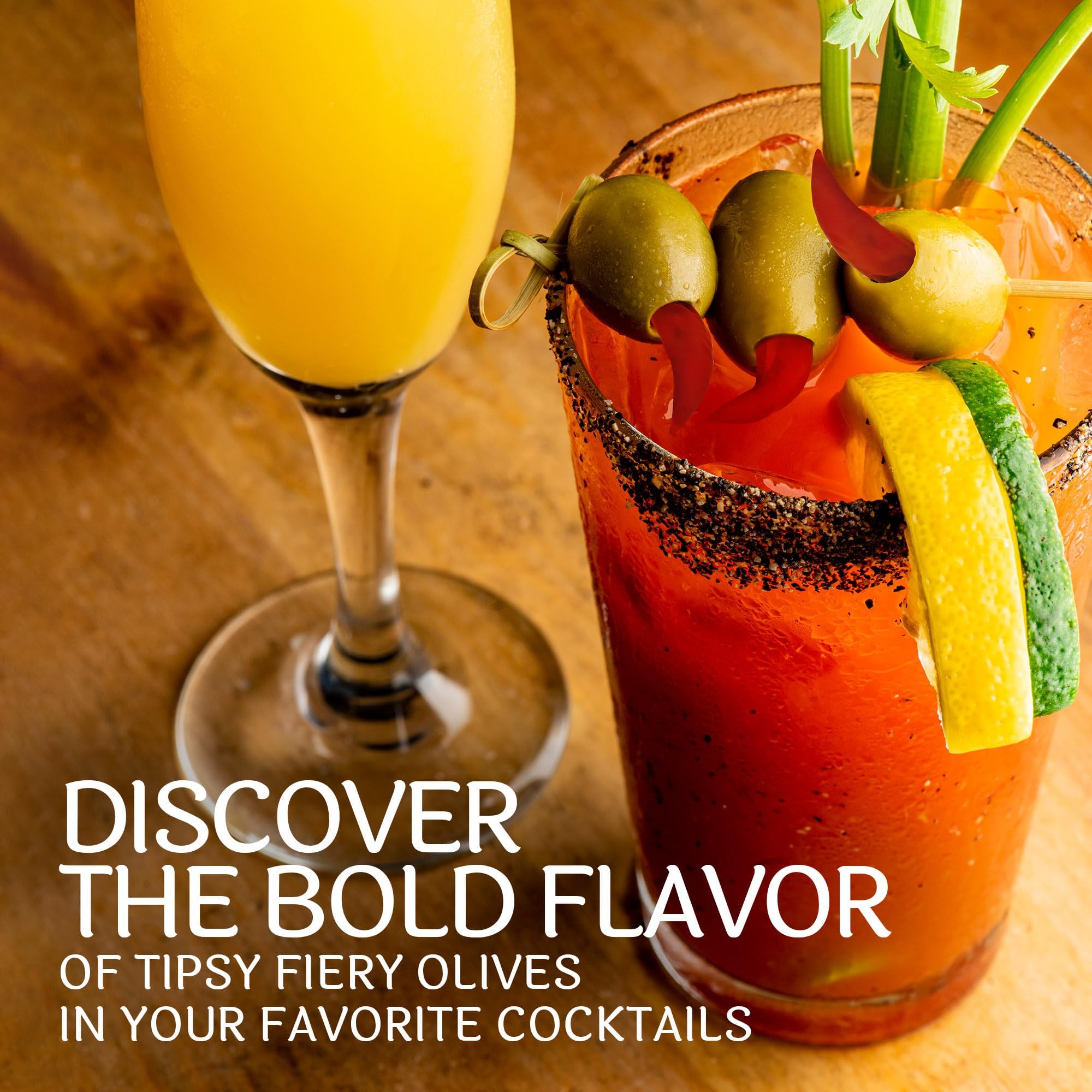 Premium Sable & Rosenfeld Tipsy Fiery Olives - Jumbo Green Olives Stuffed with Spicy Turkish Peppers - Perfect Vodka-Infused Cocktail Olives for Bloody Mary & Martini Garnish - Gourmet Bar Snacks & Party Appetizers - 5oz (Pack of 3) - Ideal for Home Entertaining, Cocktail Parties & Holiday Gatherings