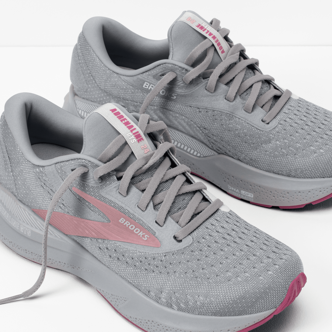 Brooks Adrenaline GTS 24 Women's Running Shoes - Alloy/White/Zephyr Color (D Width) | Perfect for Road Running, Jogging & Gym Workouts
