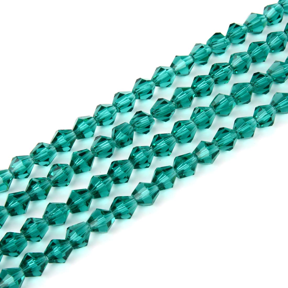 Czech 6mm (0.24 Inch) Faceted Bicone Crystal Glass Loose Beads - Bulk Emerald Green (430-460pcs) for DIY Jewelry Making, Bracelets, Necklaces & Craft Projects - CCB624