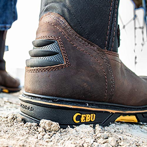 CEBU Men's HL100 Soft Toe Work Boots - 10 Inch Breathable Heavy Duty Safety Shoes, Oil & Acid Resistant, Slip Resistant, Pull-On Design for Warehouse, Construction, Manufacturing & Outdoor Work
