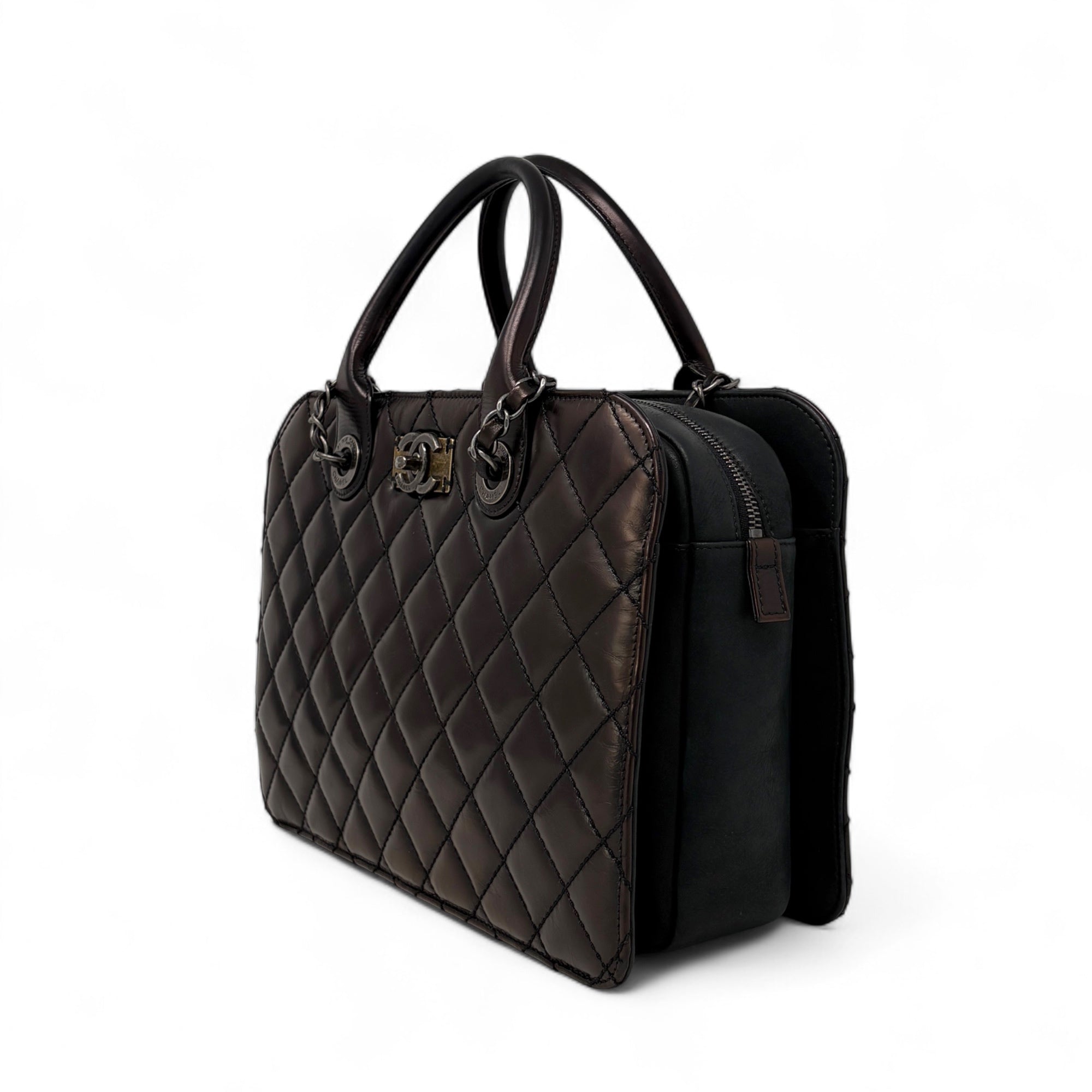 Chanel Metallic Brown Leather Shopping Tote Bag for Women - Luxury Designer Handbag for Work, Travel & Everyday Use
