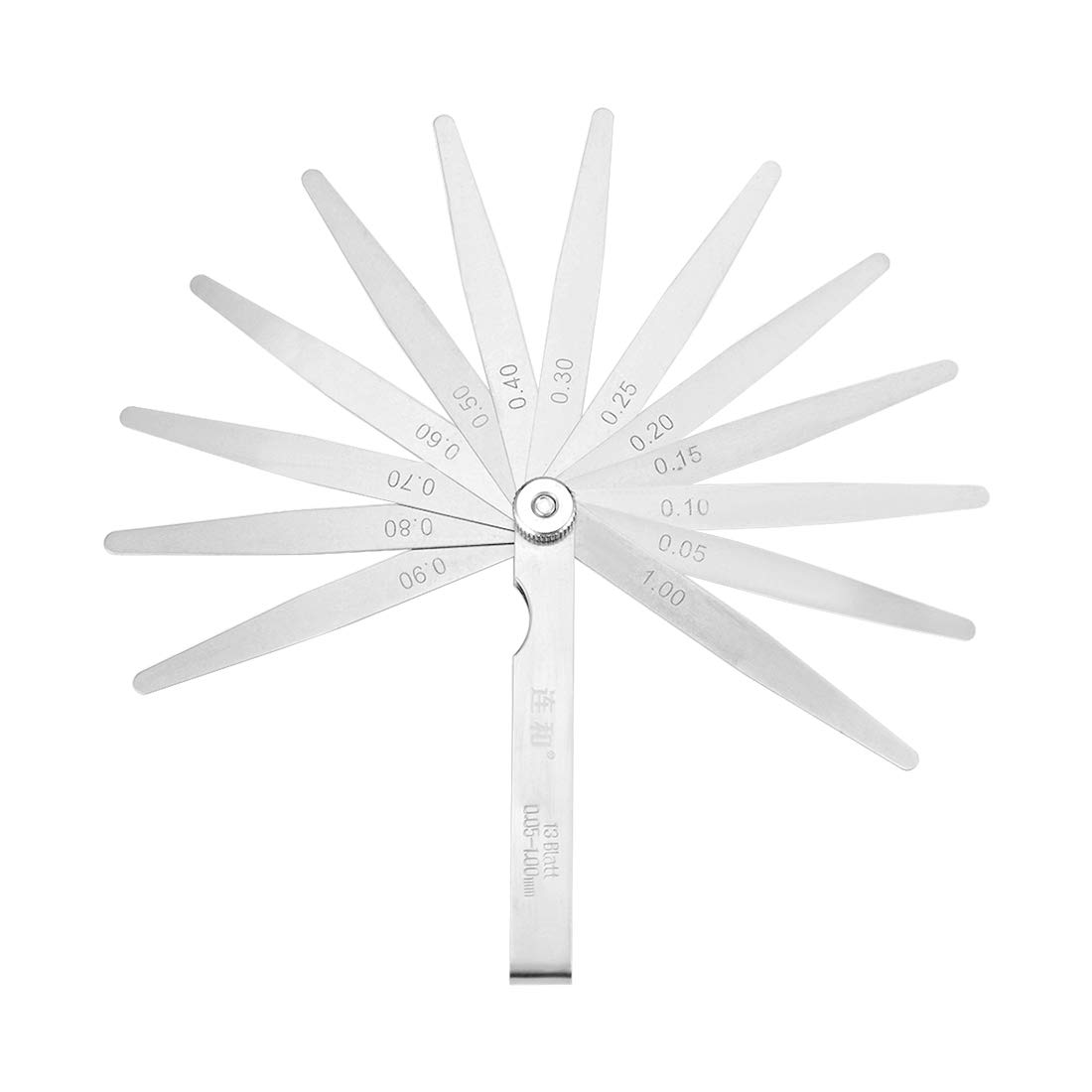 uxcell 0.05-1.00mm Metric Thickness Feeler Gauge Set - 13 Blades Manganese Steel Precision Measuring Tool for Gap Width Measurement | Automotive, Machinery & DIY Applications