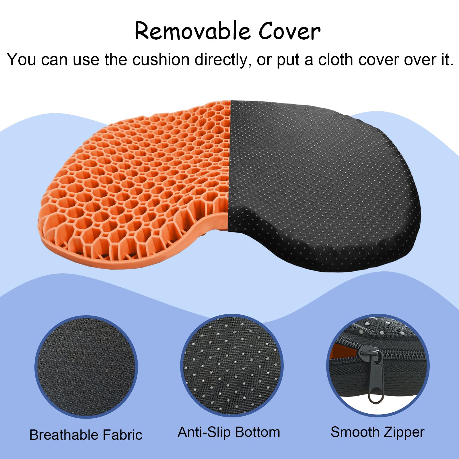 Premium Anti-Slip Kayak Seat Cushion - Waterproof Thickened Gel Boat & Canoe Padding for Comfortable Kayaking, Fishing & Rowing - Perfect for Outdoor Water Sports & Stadium Seating