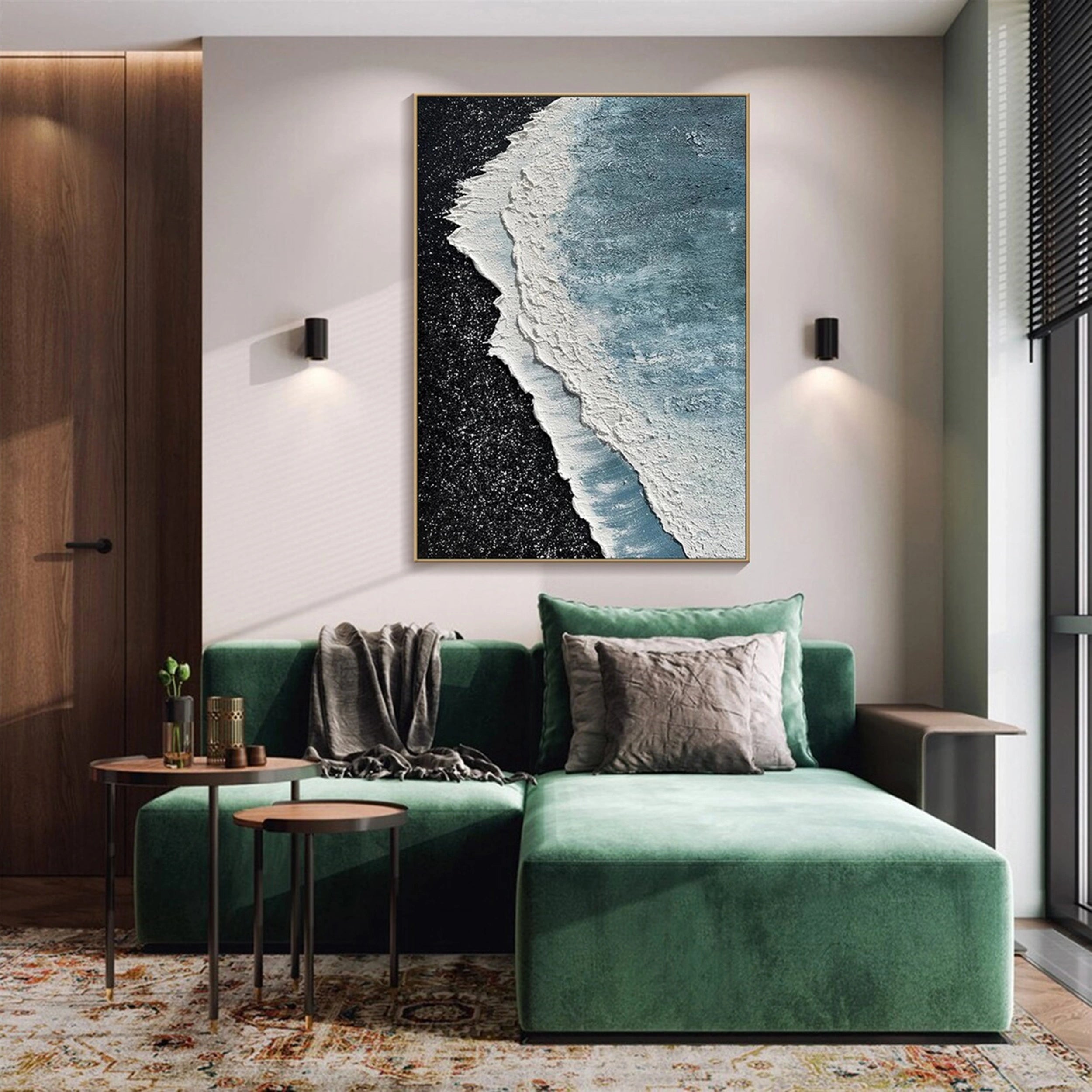 Ocean and Sky Painting #OS 047 - Handmade Canvas Wall Art for Home Decor, Office & Living Room - Stunning Seascape Artwork for Coastal & Nautical Themed Interiors