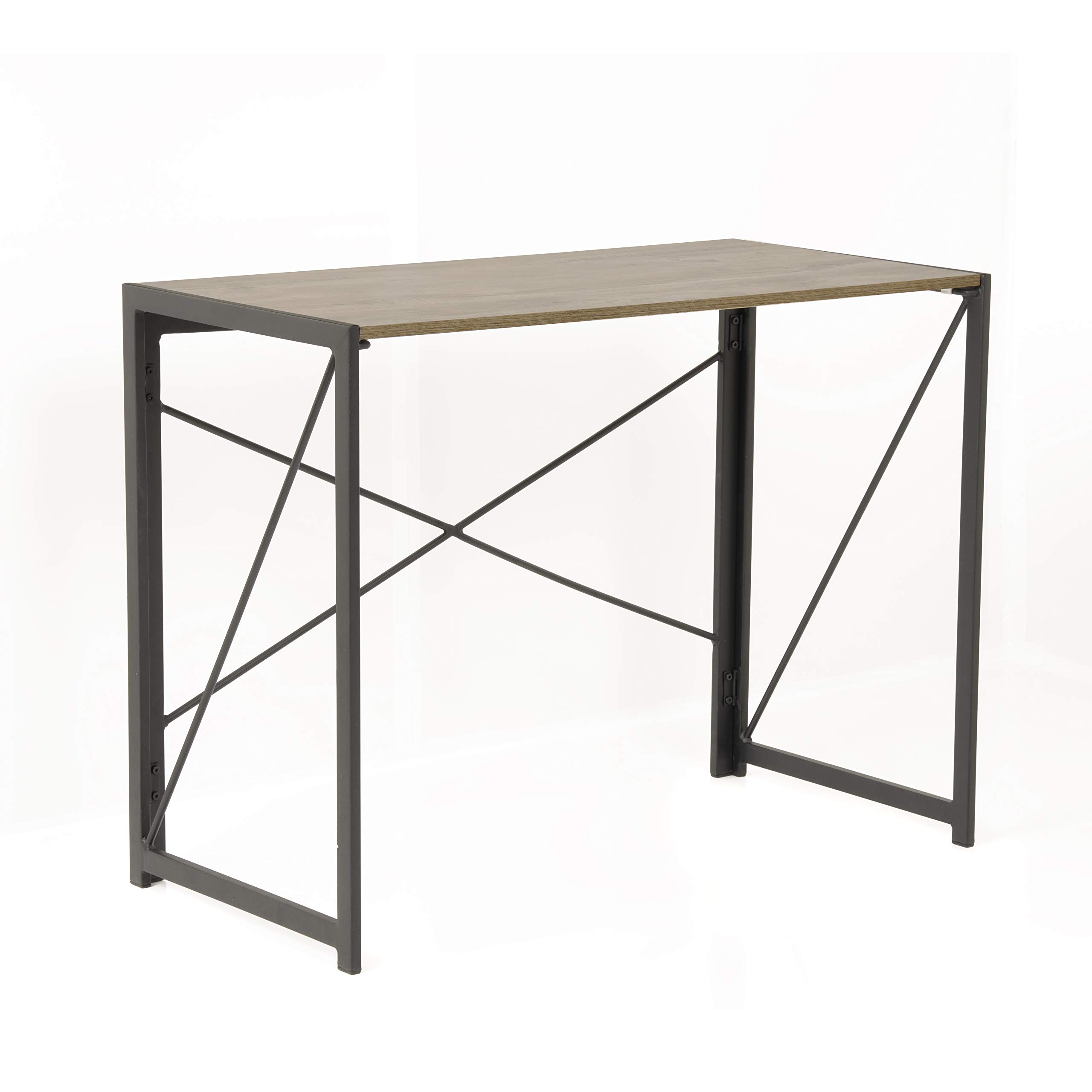 American Furniture Classics 42240 No-Tool Assembly Writing Desk - Solid Oak Wood Home Office Desk for Study, Work & Remote Learning