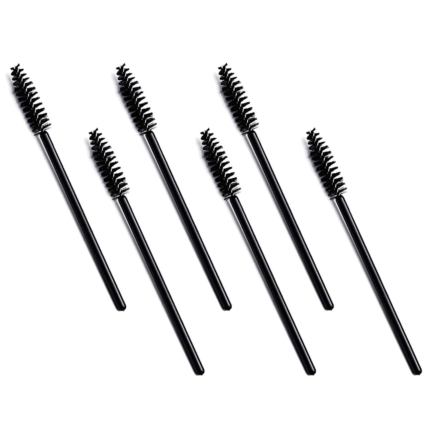 HUNCHA Disposable Eyelash Brushes - 6 Pack Black Mascara Wands & Spoolies for Lash Extensions, Eyebrow Grooming & Makeup Application - Perfect for Salon, Home & Travel Use