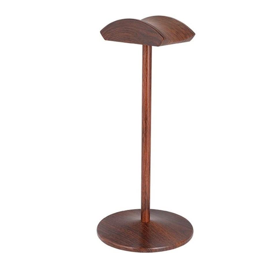 Universal Headphone Stand Holder - Wooden Gaming Headset Stand with Walnut Texture, Earphone Display Rack Hanger Bracket for Over-Ear Headsets - Perfect for Desk Organization & Gaming Setup Accessories