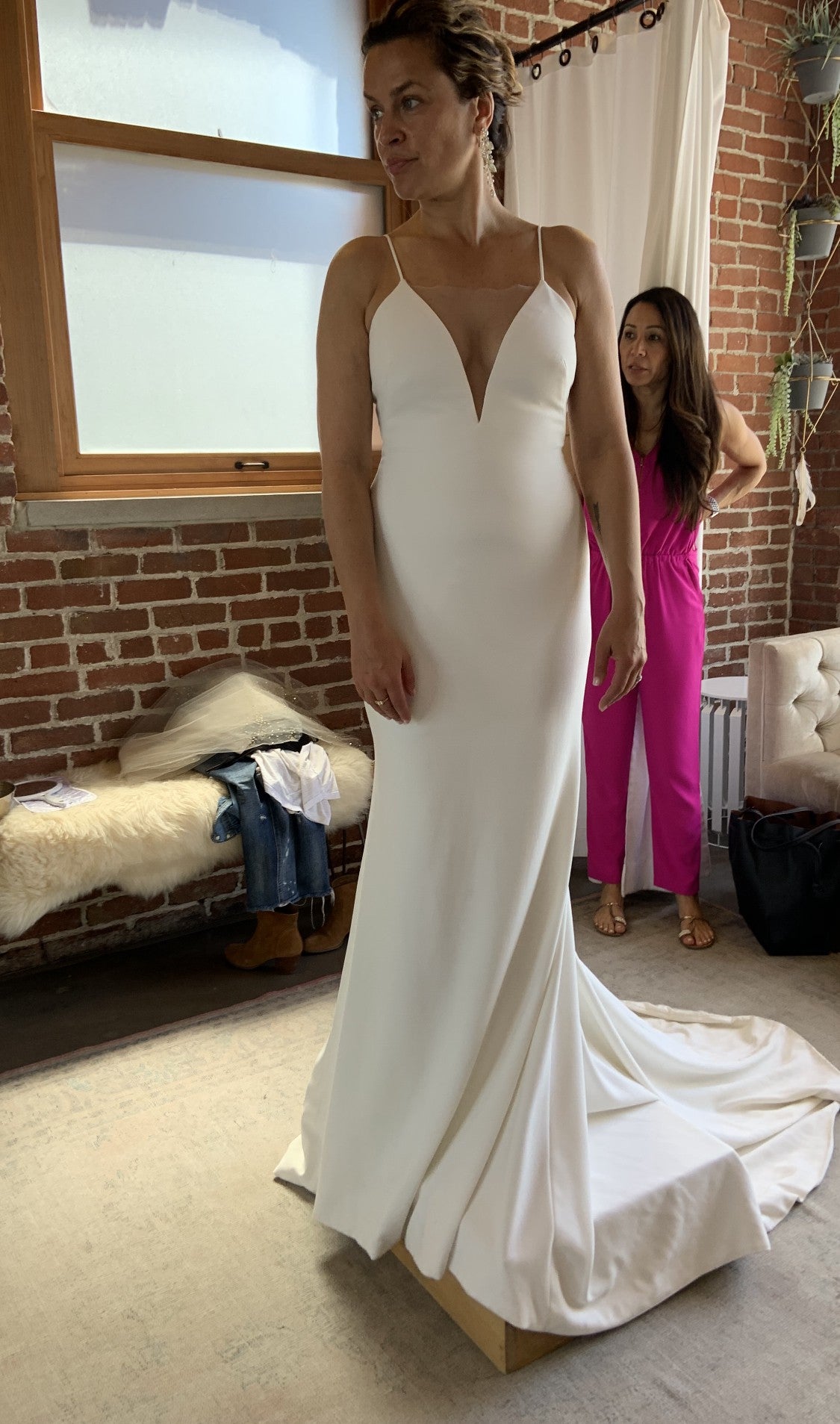 Theia Bruna 890541 Elegant Lace Wedding Dress for Bride - Perfect for Church Ceremony, Beach Wedding & Romantic Vow Renewal