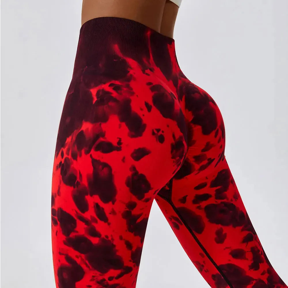 Seamless Tie-Dye Yoga Pants for Women - High Waist Workout Leggings, Push Up Gym Tights, Fitness & Running Sports Wear - Perfect for Yoga, Pilates, Gym and Casual Wear