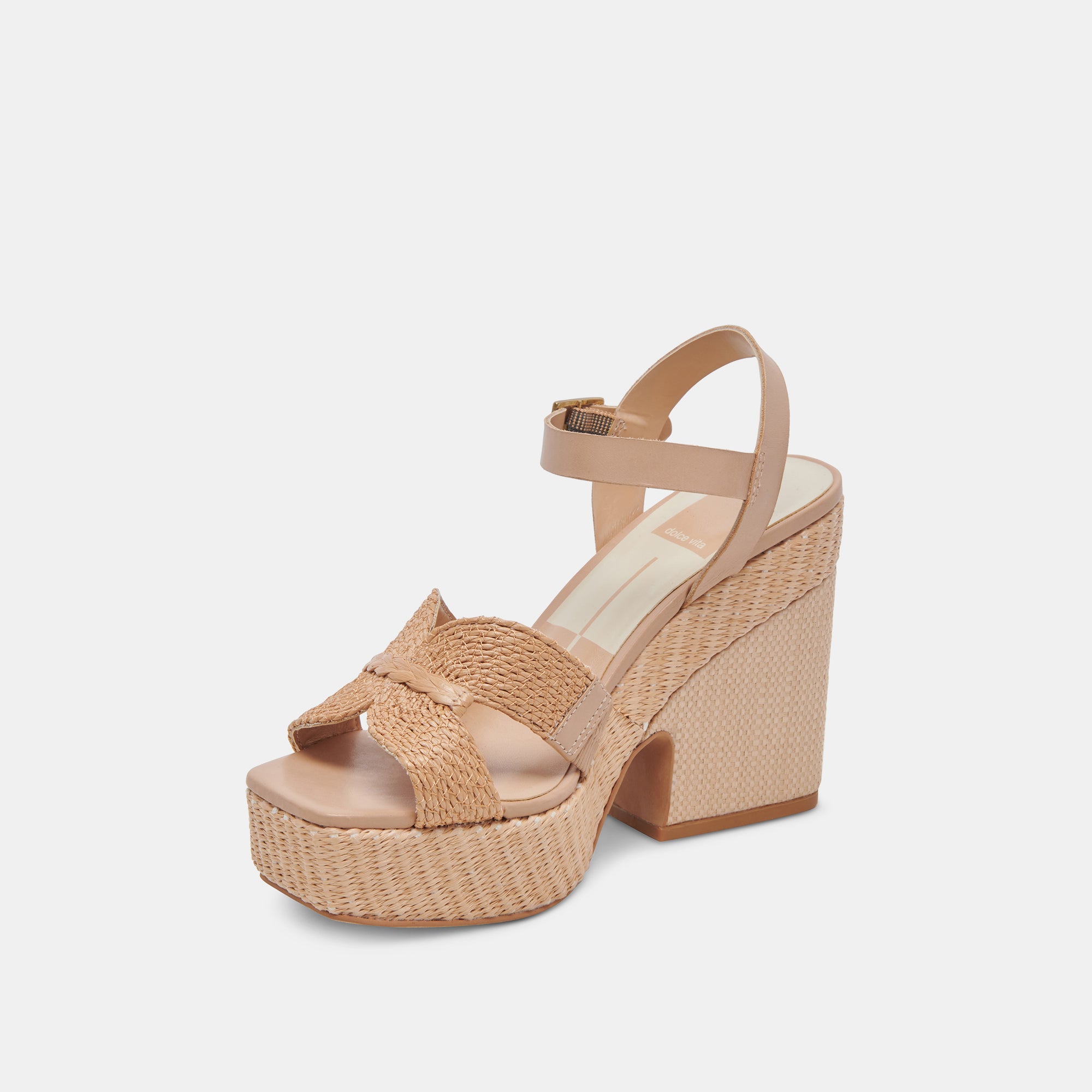 CALE HEELS LT NATURAL RAFFIA - Women's Comfortable Summer Sandals for Beach, Vacation, and Casual Outfits