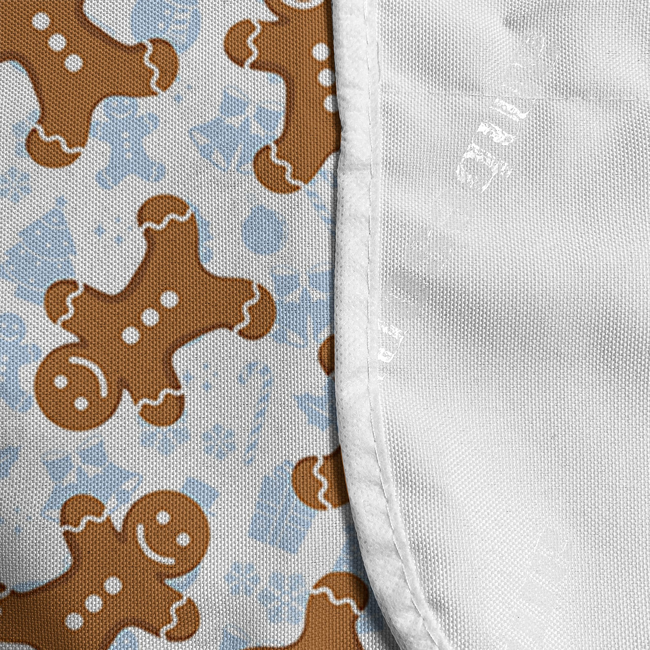 Ambesonne Gingerbread Man Microwave Cover - Traditional Christmas Cookie Design, Waterproof Kitchen Organizer with Pockets, 36