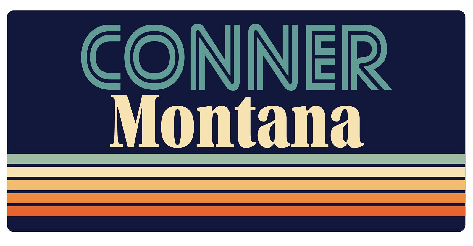 Conner Montana Retro Design 5 x 2.5-Inch Refrigerator Magnet - Perfect for Kitchen Decor, Office Whiteboard & Gift Ideas