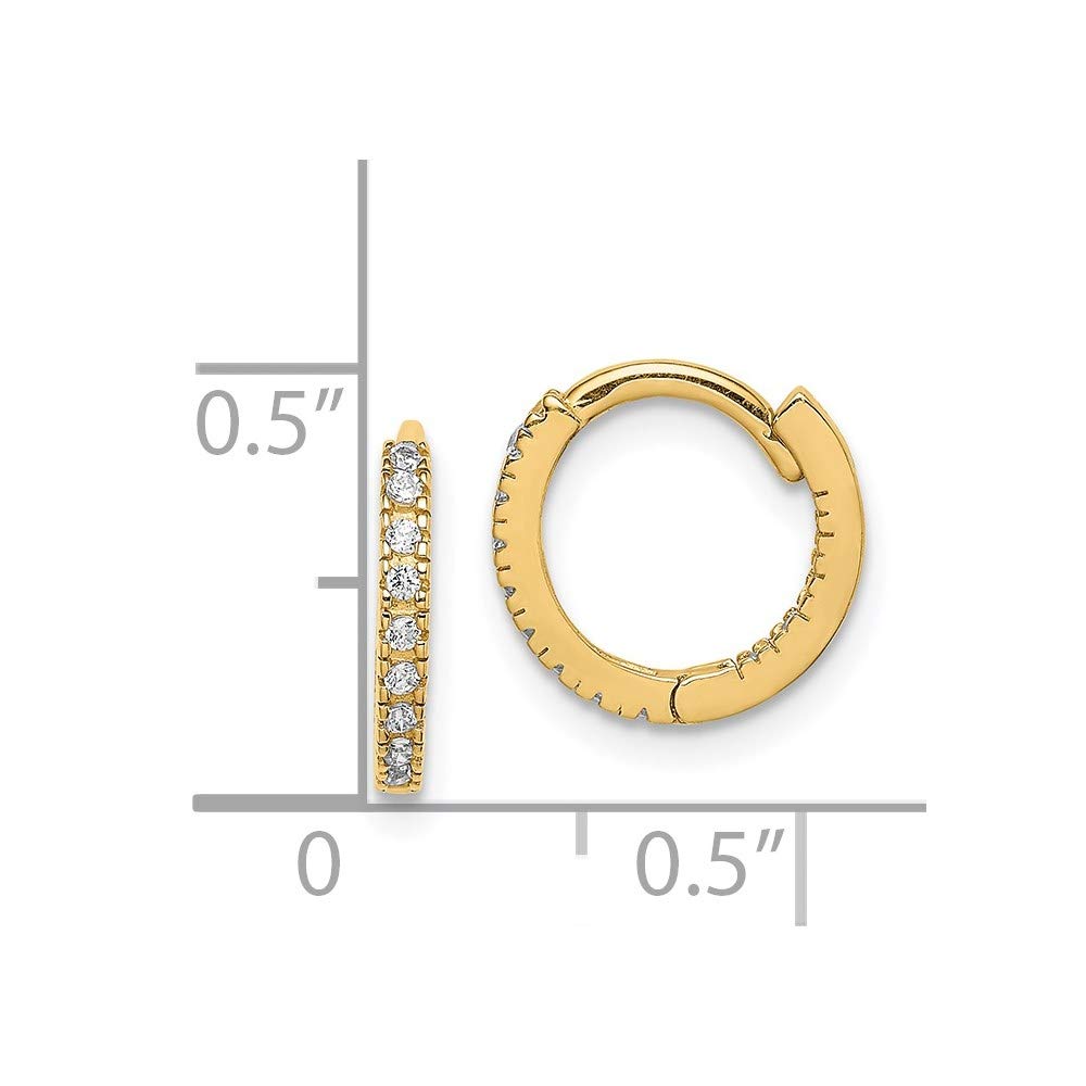14K Yellow Gold Cubic Zirconia Hinged Hoop Earrings for Women - Dainty Fine Jewelry Gift for Her - Perfect for Weddings, Parties & Everyday Elegance