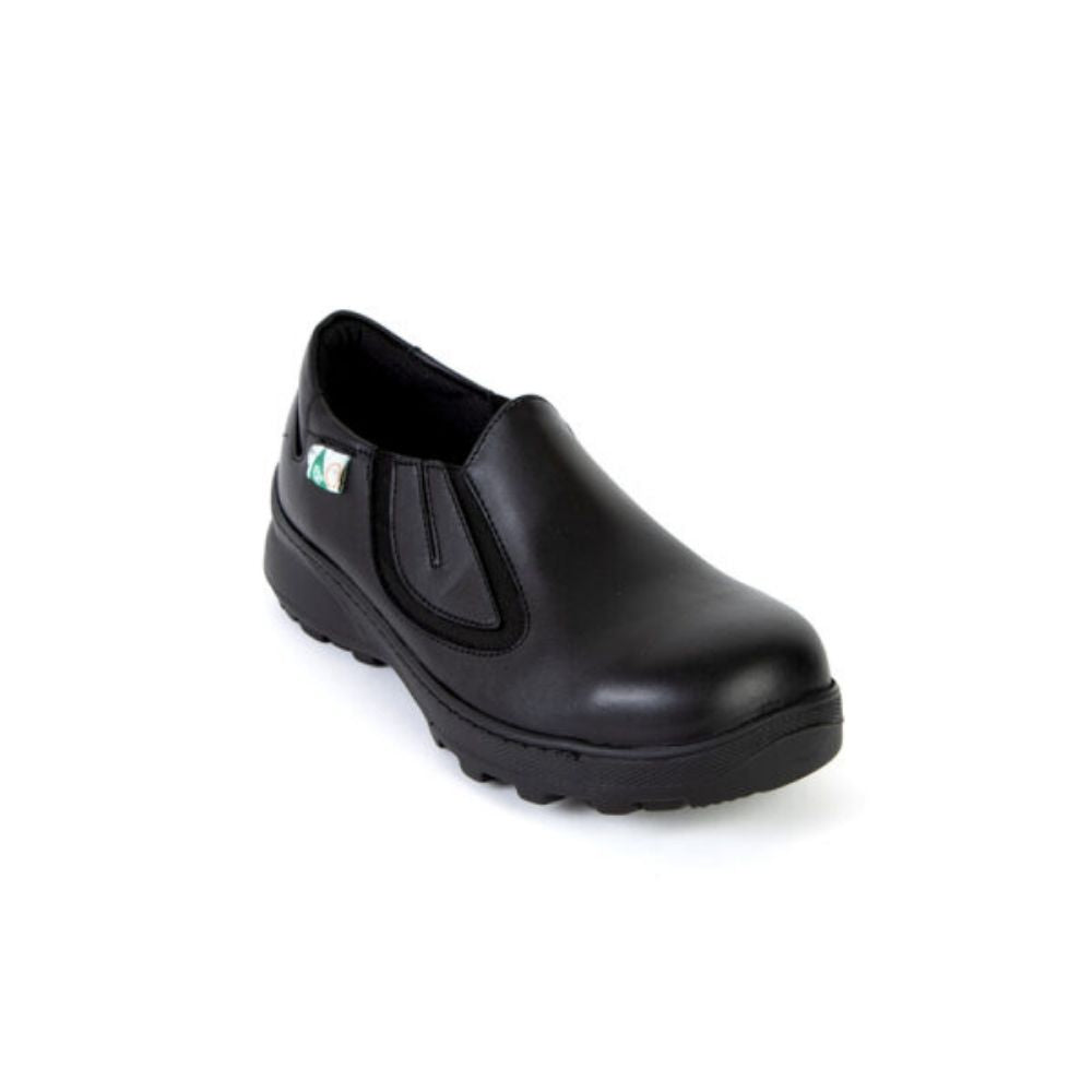 Feather Milan Women's Slip-On Steel Toe Safety Shoes - Black (140102) | Comfortable & Lightweight Work Shoes for Construction, Warehouse & Industrial Safety