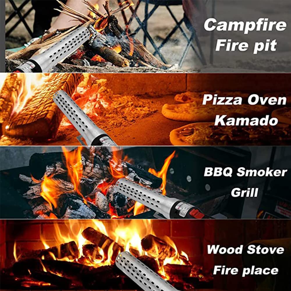 Electric Fire Starter for BBQ Grill & Smoker - Chemical-Free Heated Air with Built-In Blower - Perfect for Charcoal, Camping & Father's Day Gifts (Red) - Ideal for Outdoor Cooking, Backyard Parties & Emergency Fire Starting