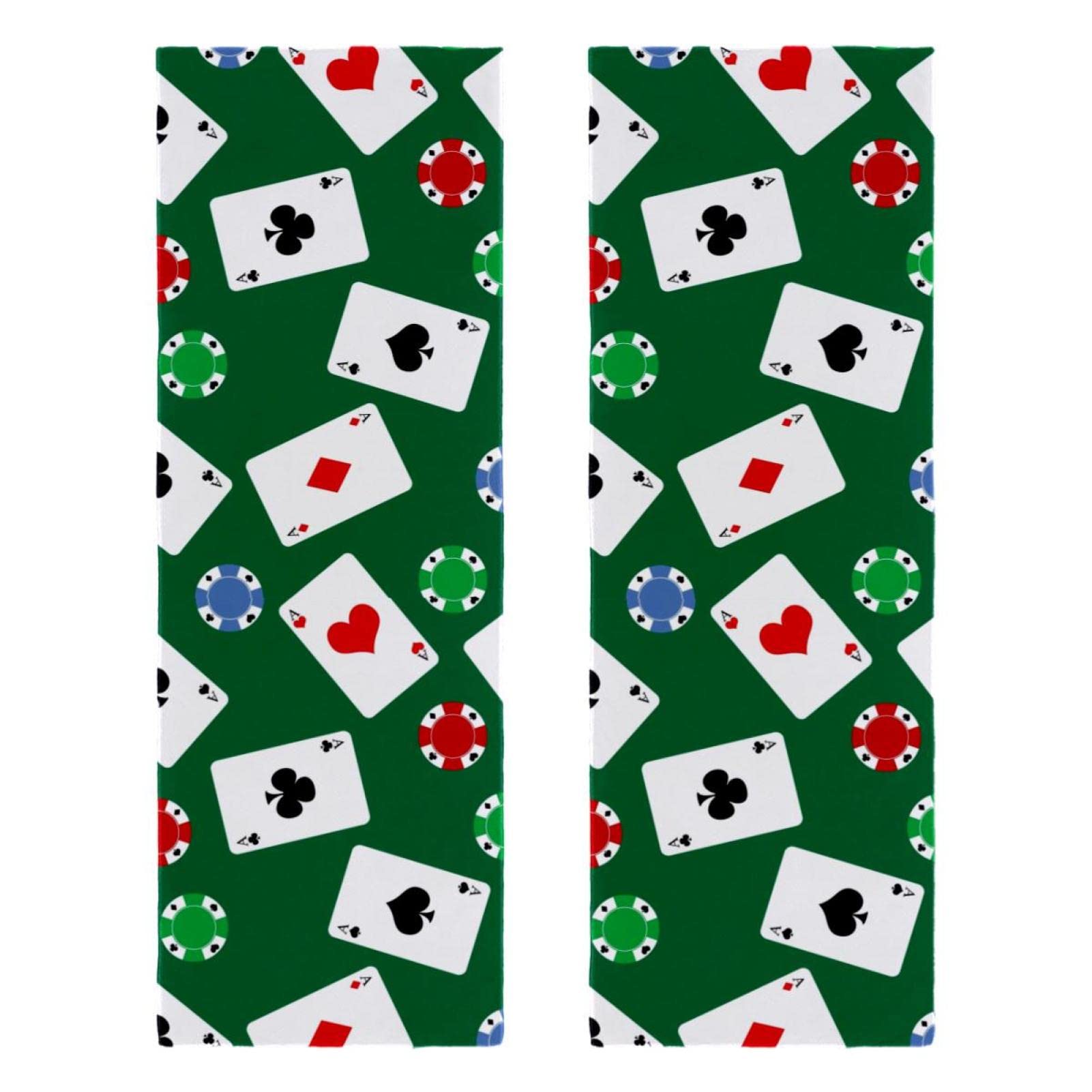 Premium Casino-Themed Playing Cards & Microfiber Gym Towels Set - 2 Pack Fast Drying 12