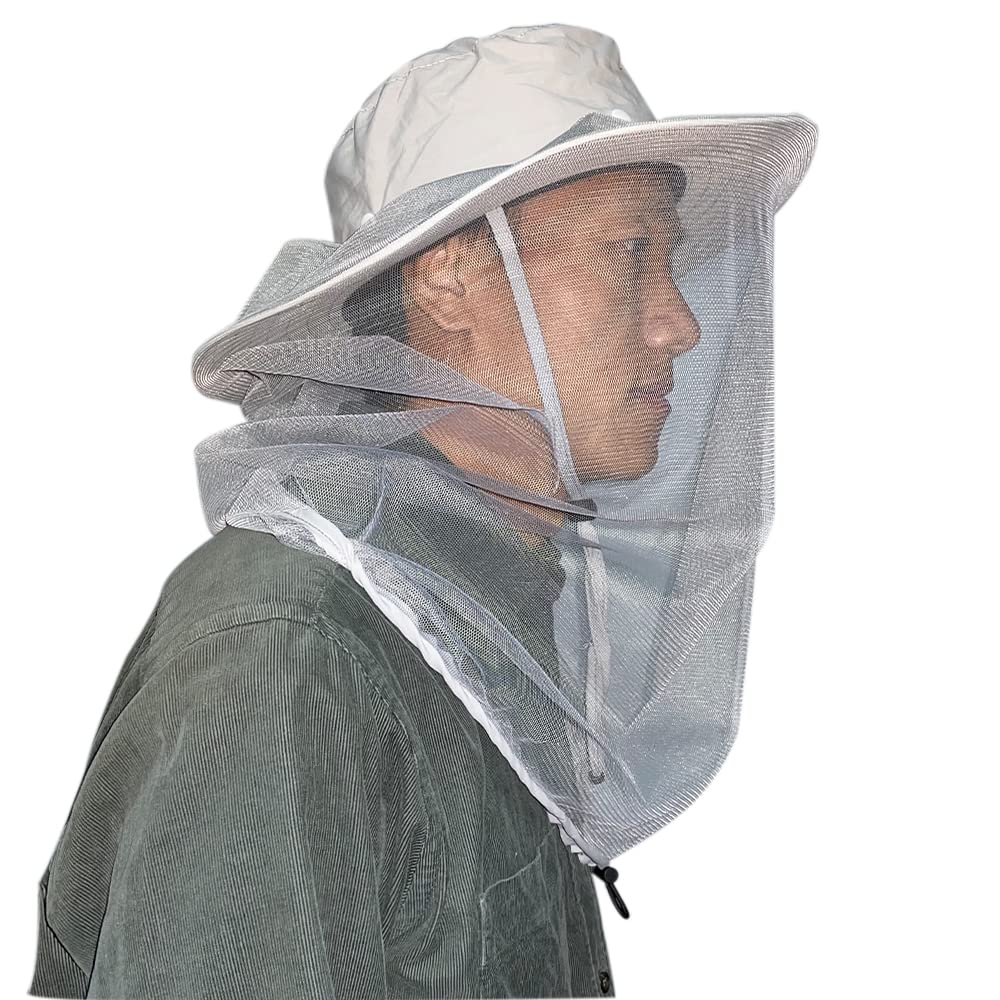 Fishing & Weed Eating Hat with Sun Protection & Mosquito Head Net - Outdoor Mesh Hat with Hidden Net for Fishing, Gardening, and Hiking