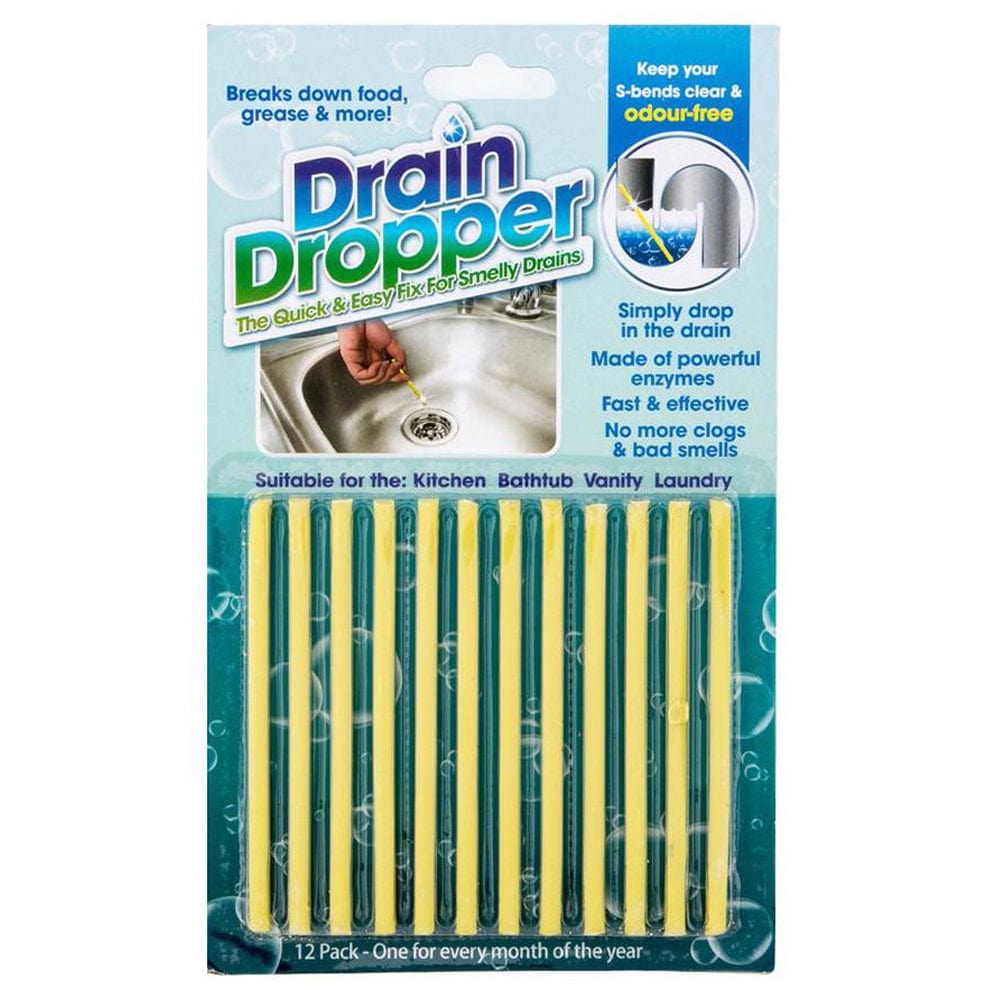 12 Pack Drain Dropper Sticks - Unclog Hair & Debris from Sinks, Showers, Tubs - Essential Bathroom Cleaning Tool for Home & Hotel Maintenance