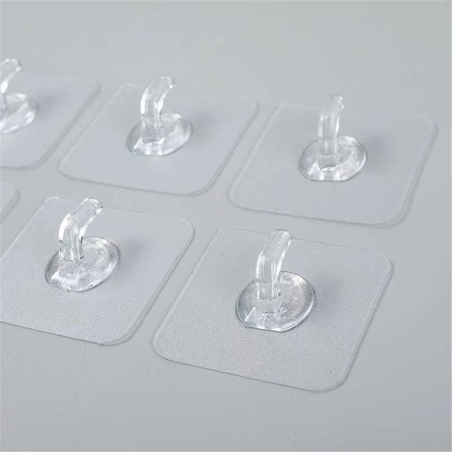 Transparent Reusable Wall Hooks - Heavy Duty Self Adhesive Hangers for Bathroom, Kitchen, Office - 10 Pack - Perfect for Hanging Towels, Keys, Coats & Decor