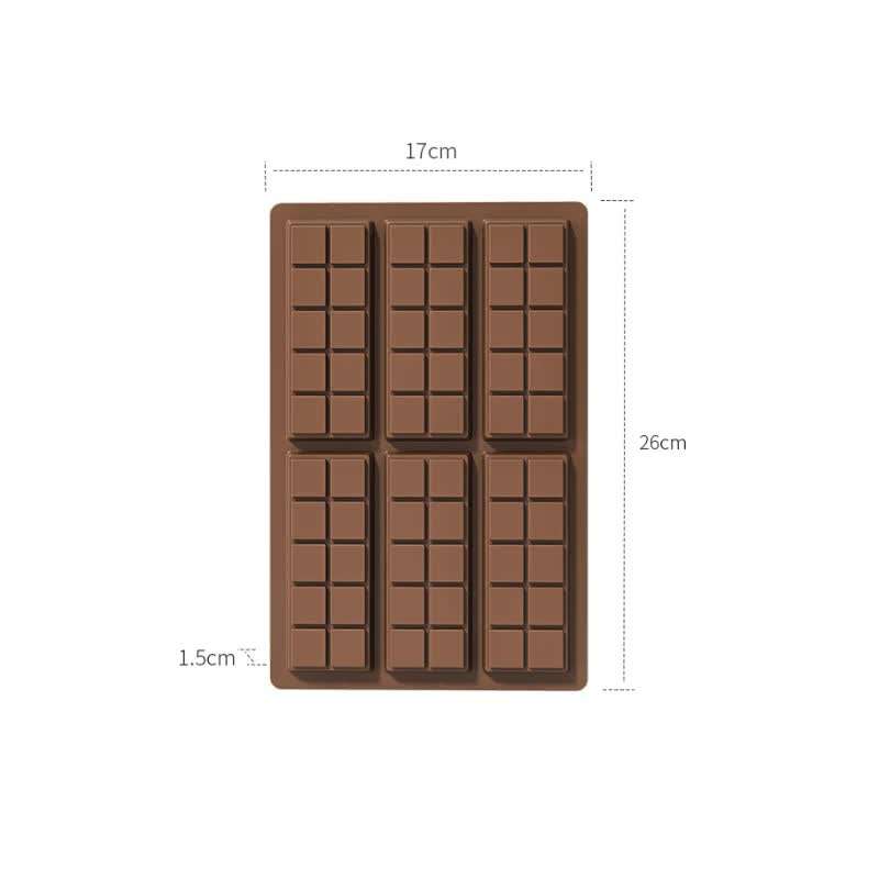 (5 PCS) YH916 Silicone Chocolate Bar Mold - BPA Free, Heat Resistant, Non Stick Baking Tray - 26 x 17 x 1.5 cm - Perfect for Homemade Chocolate Bars, Candy Making & Baking Treats