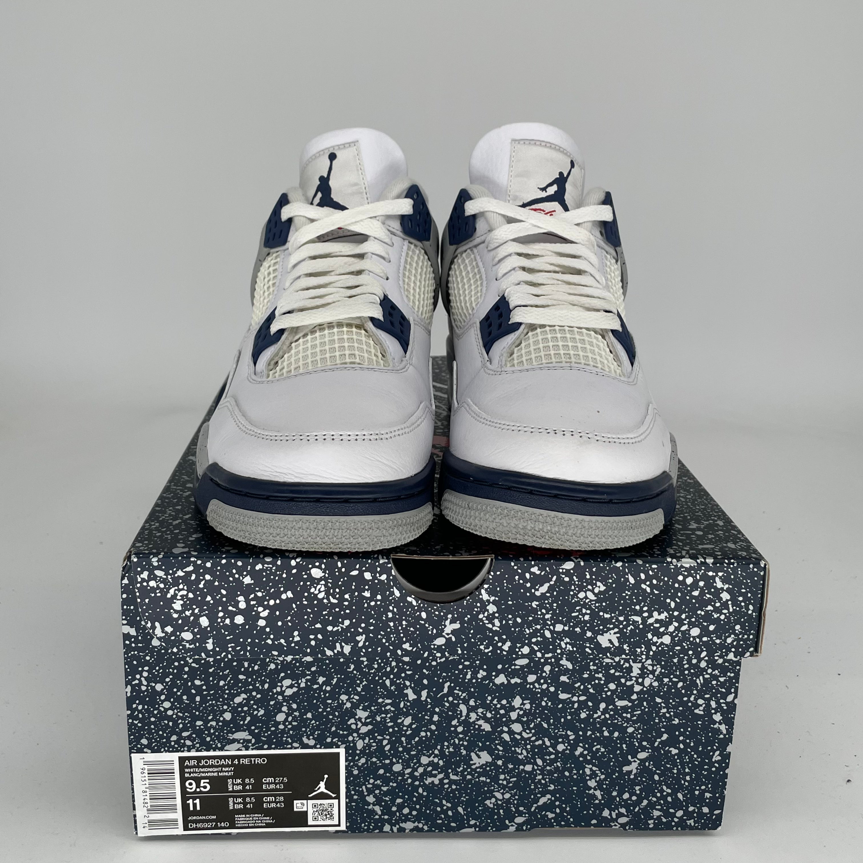 Air Jordan 4 Retro 'Midnight Navy' Men's Basketball Shoes Size 9.5 - DH6927-140 | Authentic Sneakers for Casual Wear, Street Style & Sneaker Collectors