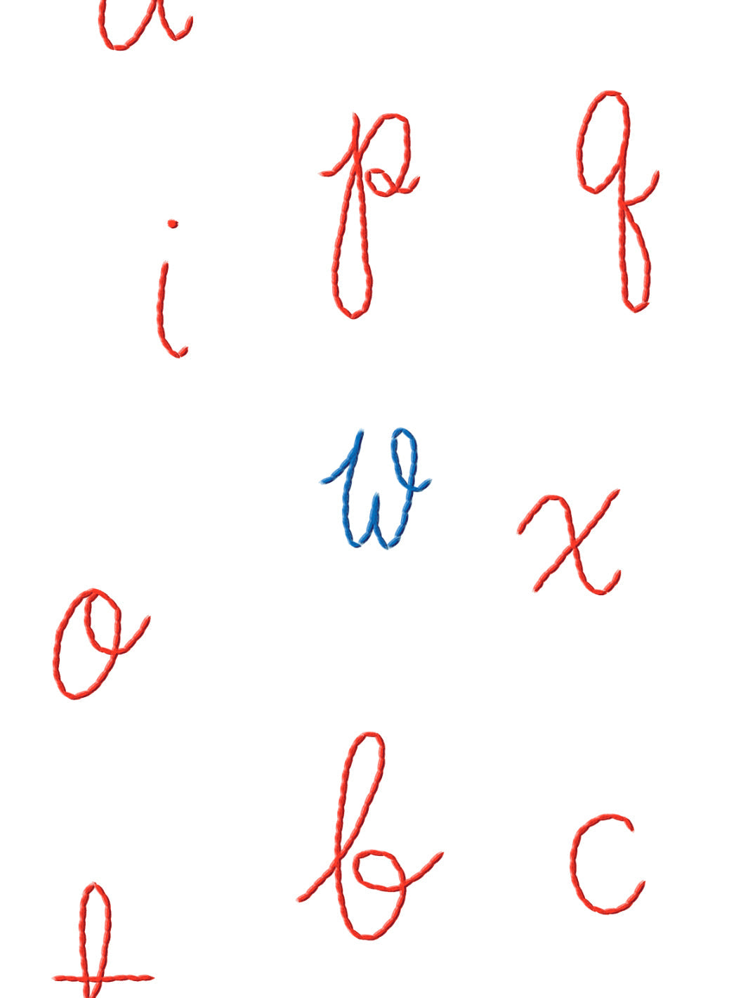 LF Alphabet Wallpaper by Lingua Franca - Red with Blue Accent Letters | Modern Nursery Decor, Kids Room Wallpaper, Playroom Design