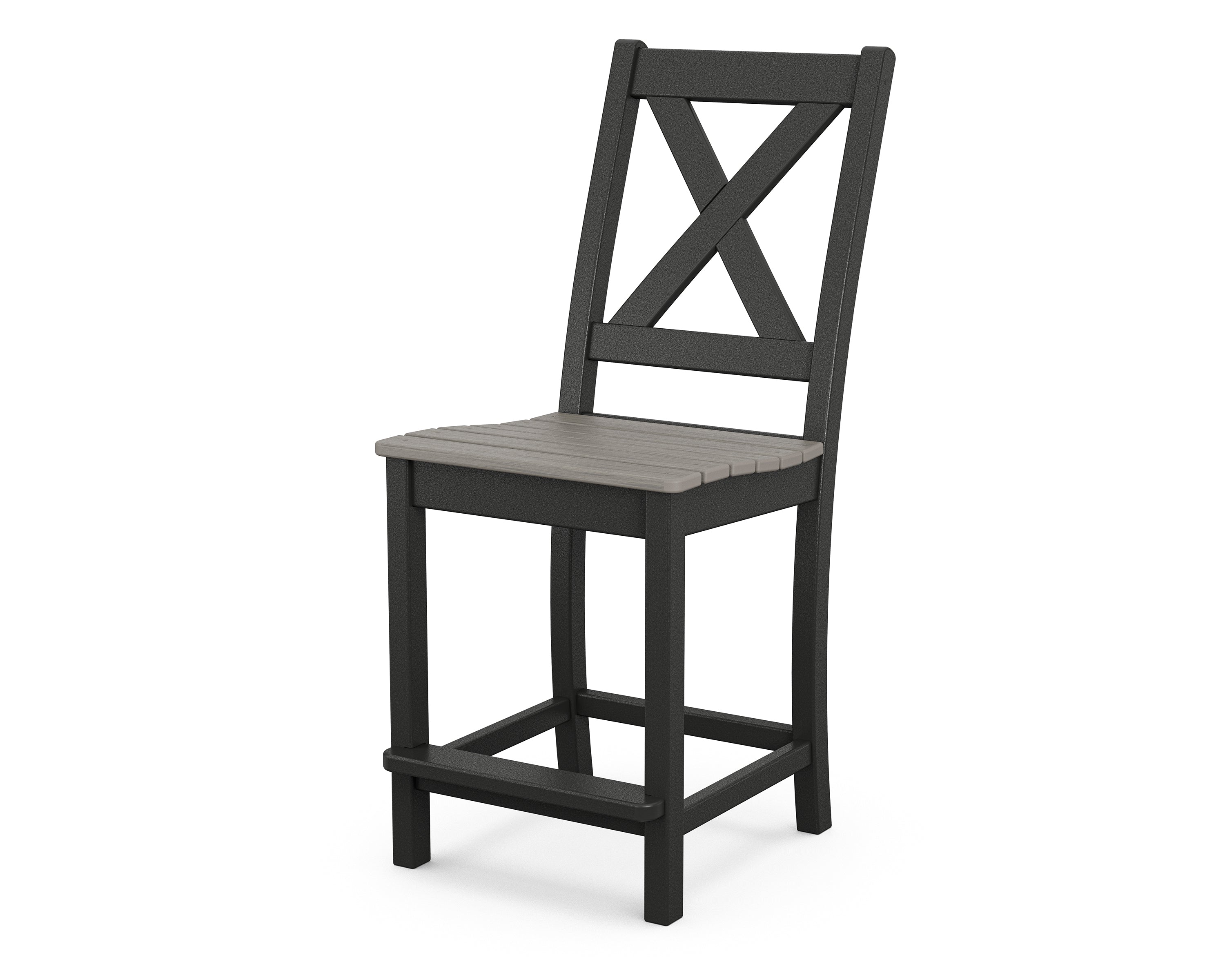 POLYWOOD Braxton Counter Height Bar Stool - Outdoor & Indoor Durable Plastic Adirondack Chair for Patio, Deck, Poolside, and Kitchen Counter Use