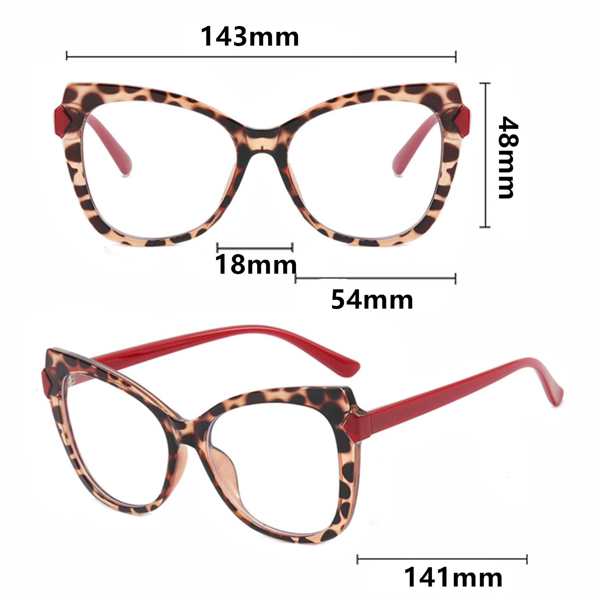 Stylish Bullabulling Cat Eye Reading Glasses for Women - Oversized Blue Light Blocking Computer Glasses for Work, Reading & Screen Time
