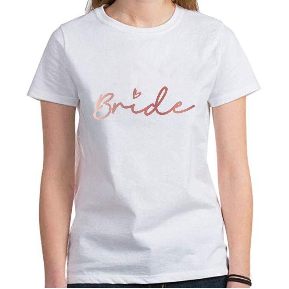 Rose Gold Bride T-Shirt for Women - Unisex Hen Party Shirt, Bachelorette Party Outfit, Wedding Bridesmaid Gift & Honeymoon Apparel - Perfect for Bachelorette Parties, Bridal Showers & Honeymoon Vacations