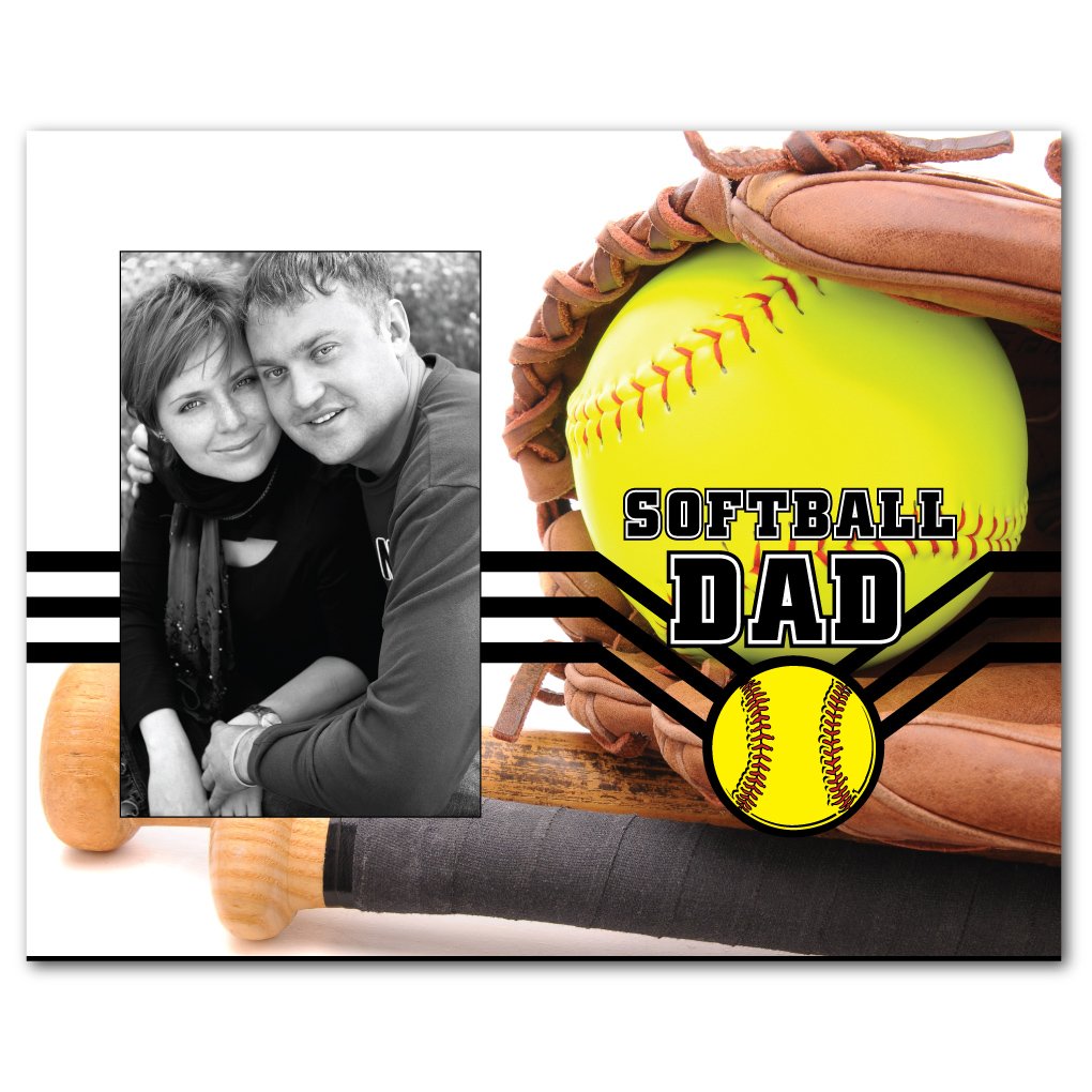VictoryStore Softball Dad Gift Picture Frame - Holds 4x6 Inch Photo - Perfect for Father's Day, Birthday & Sports Memorabilia Display