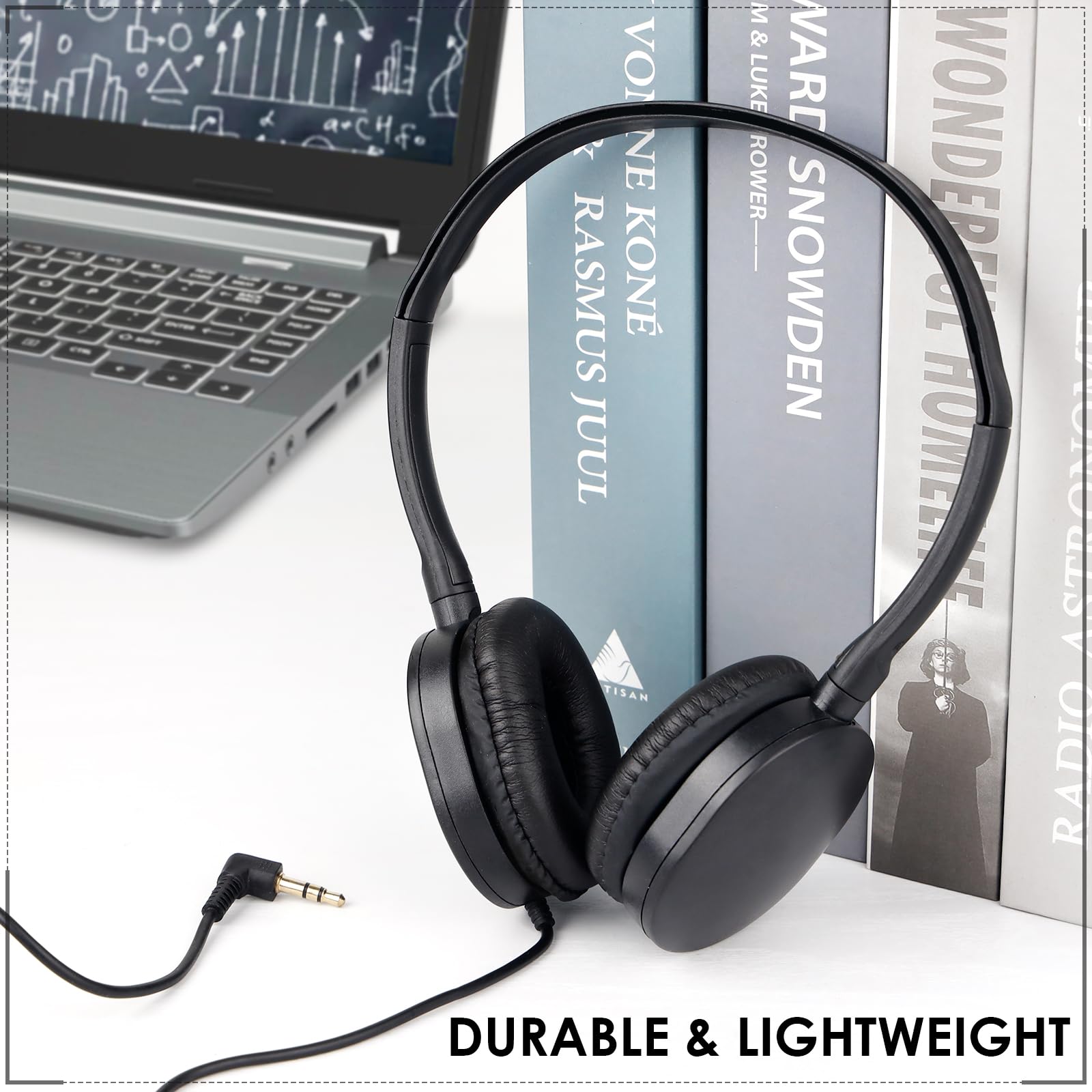 ZNXZXP Bulk 100 Pack Kids Headphones for School Classroom - Wired On-Ear Headphones for Students, Children, Teens & Adults - Durable Computer Earphones for Online Learning & Music (Black) - Perfect for Classroom Use, Distance Learning & Home Study