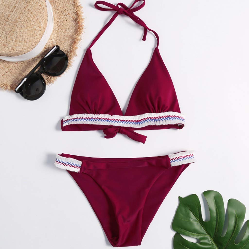 HHmei 2019 Sexy Women's V-Neck Bandage Bikini Set - Trendy Swimwear for Beach & Pool Party | Summer Vacation Swimsuits for Women