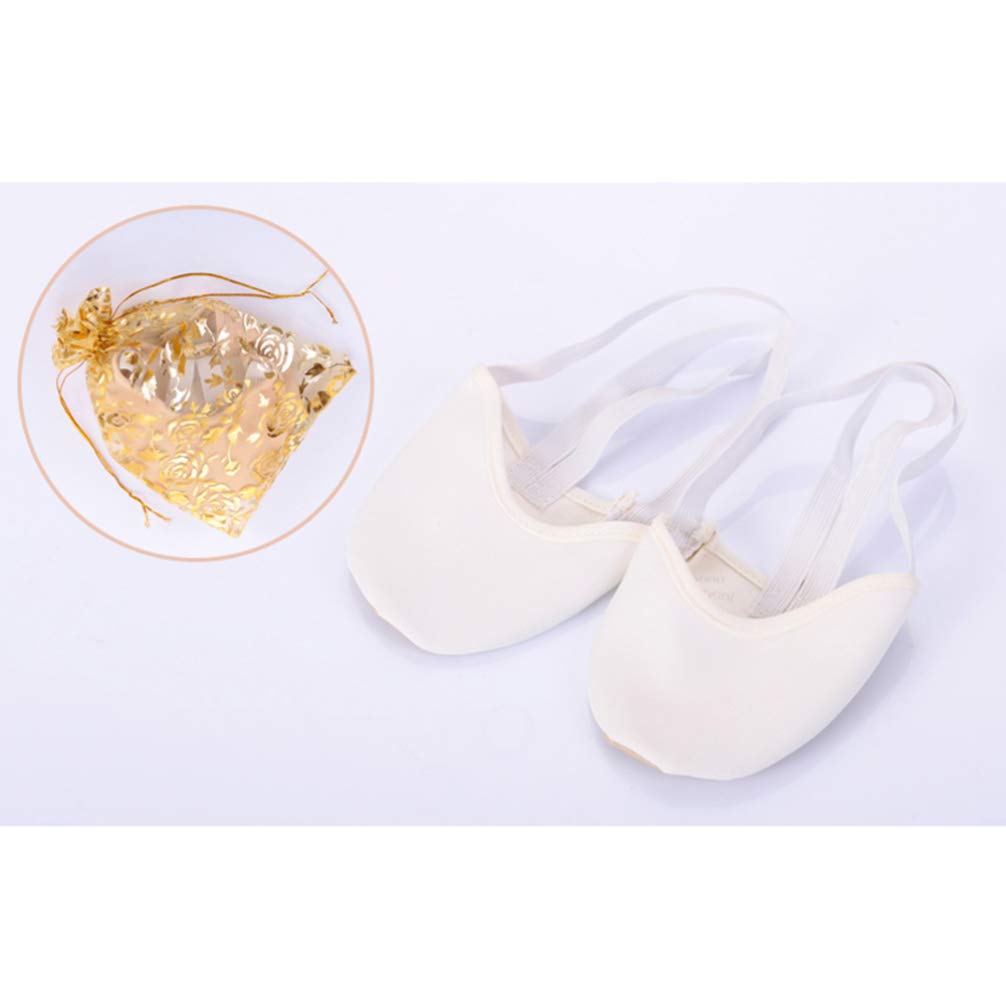ARTIBETTER 1 Pair Half Dance Shoes Ballet Floor Socks Dance Paw Shoe Lyrical Sole Yoga Socks Ballet Socks Canvas Dance Shoes Socks for Dancer Foot Paw Dance to Clamp White Eclipse Miss - Perfect for Ballet, Yoga, and Lyrical Dance Performances