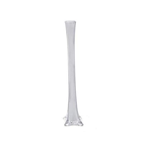 12-Pack 16-Inch Tall White Glass Eiffel Tower Vases - Elegant Wedding Centerpieces, Party Decor & Bulk Home Decoration Supplies for Floral Arrangements, Table Settings and Romantic Events