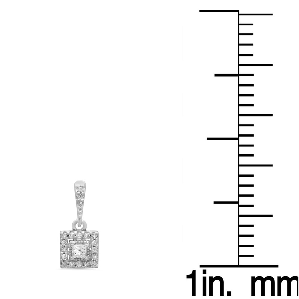 Dazzlingrock 14K White Gold Princess & Round Cut Diamond Dangle Earrings for Women - 0.45 Cttw, Solid Gold Elegant Jewelry for Weddings, Parties & Special Occasions