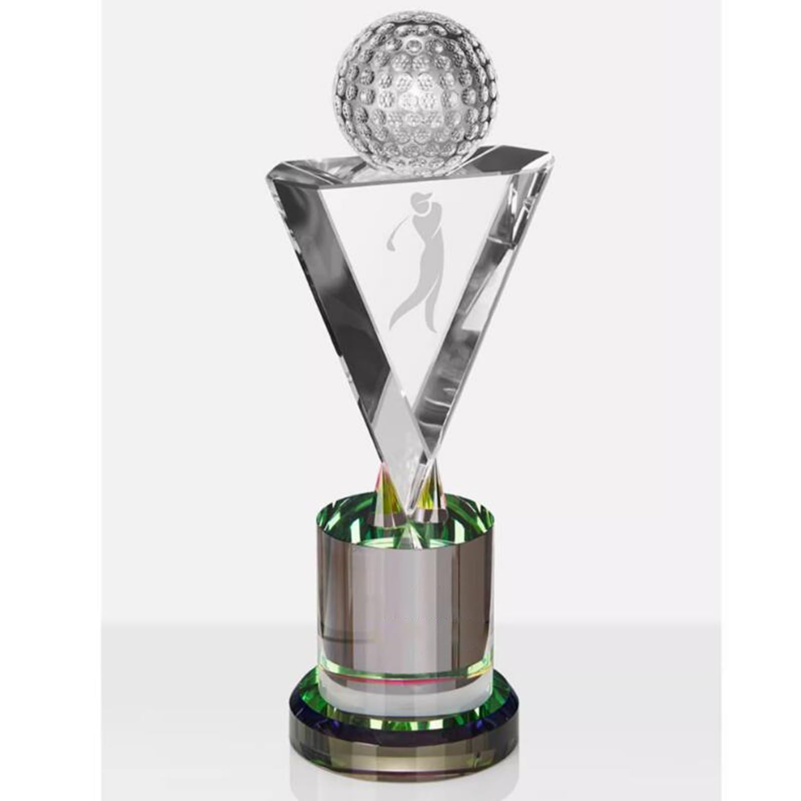 Premium Clear Crystal Golf Trophy Awards - Customizable Team Championship & Longest Distance Medals | Business Gifts, Corporate Recognition, Golf Tournament Prizes | Perfect for Sports Events, Office Awards & Achievement Celebrations