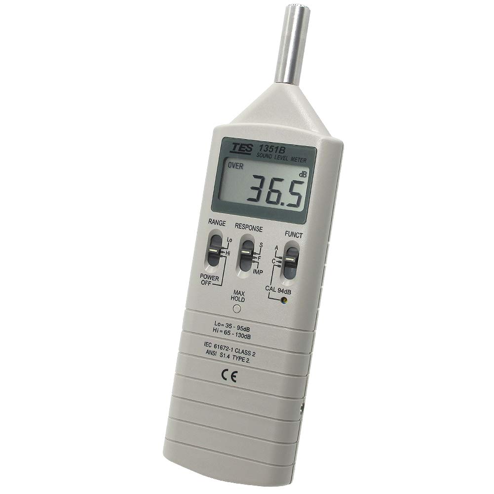 TES 1351B Digital Sound Level Meter - Professional Noise Measuring Device with LCD Display for Home, Workplace & Industrial Use