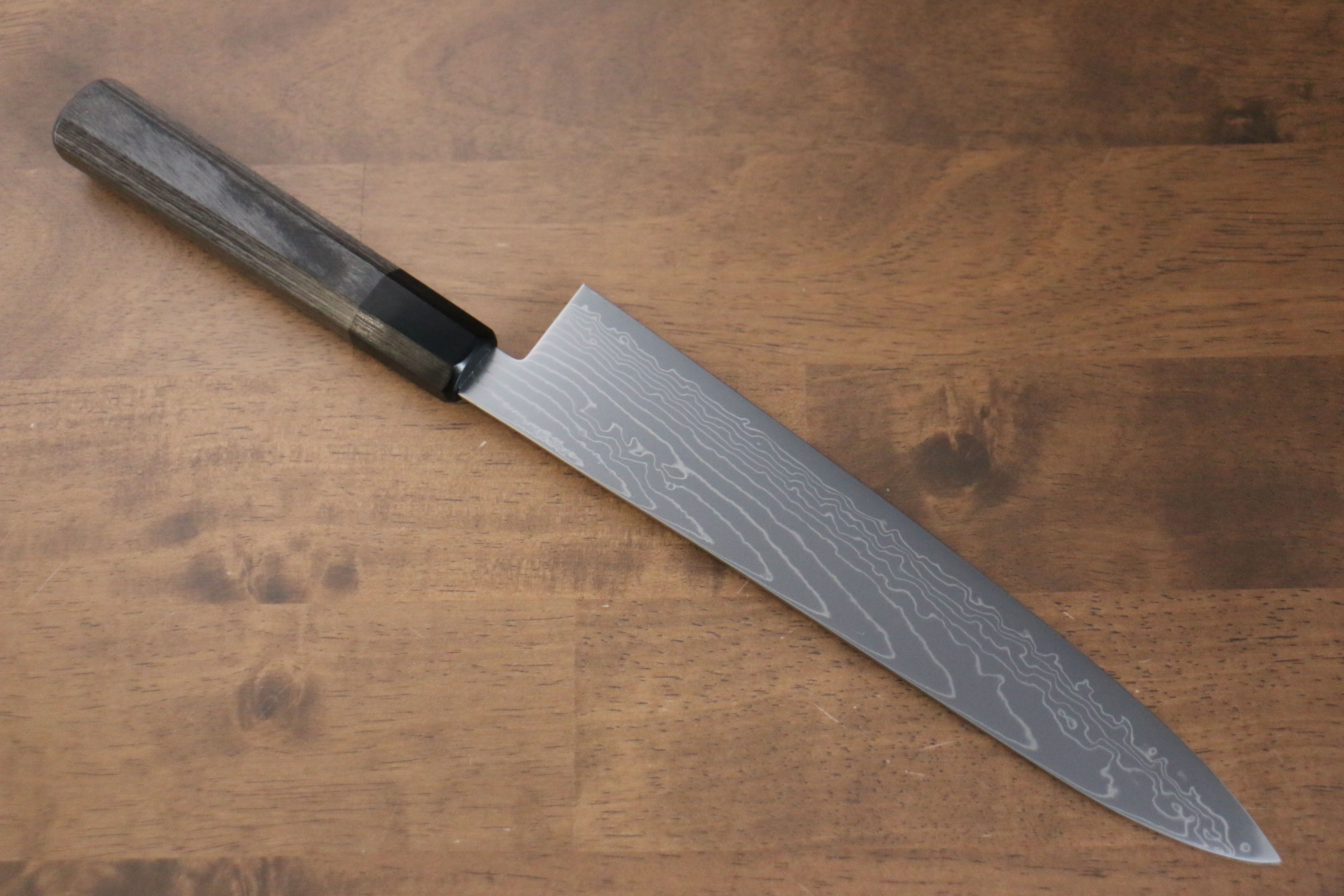 Premium Kajin Cobalt Special Steel Damascus Gyuto 240mm Chef Knife - Gray Pakka Wood Handle - Professional Japanese Kitchen Knife for Sushi, Meat Cutting & Vegetable Chopping