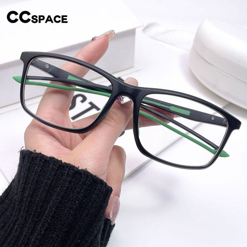 CCspace Unisex Full Rim Square TR90 Titanium Sport Eyeglasses 55473 - Lightweight Durable Frames for Running, Cycling & Outdoor Activities