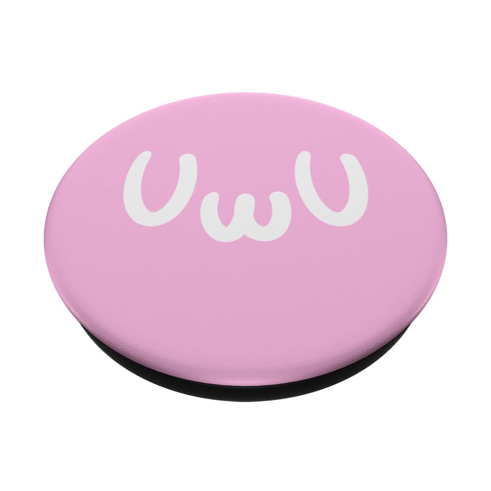 UWU Face Kawaii Japanese Anime Fan PopSockets Standard PopGrip - Cute Phone Grip for Anime Lovers, Perfect for Smartphones & Tablets, Great Gift for Otaku Culture Fans