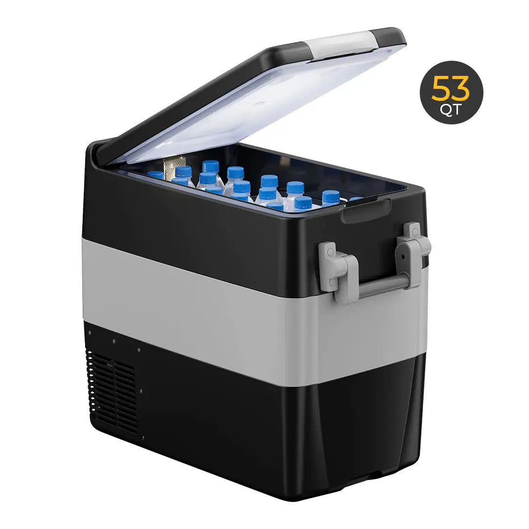 Bouge RV 12V 53 Quart (50L) Portable Car Refrigerator Freezer for Camping, Road Trips & Outdoor Adventures - Compact Cooler for Food, Drinks & Travel Essentials