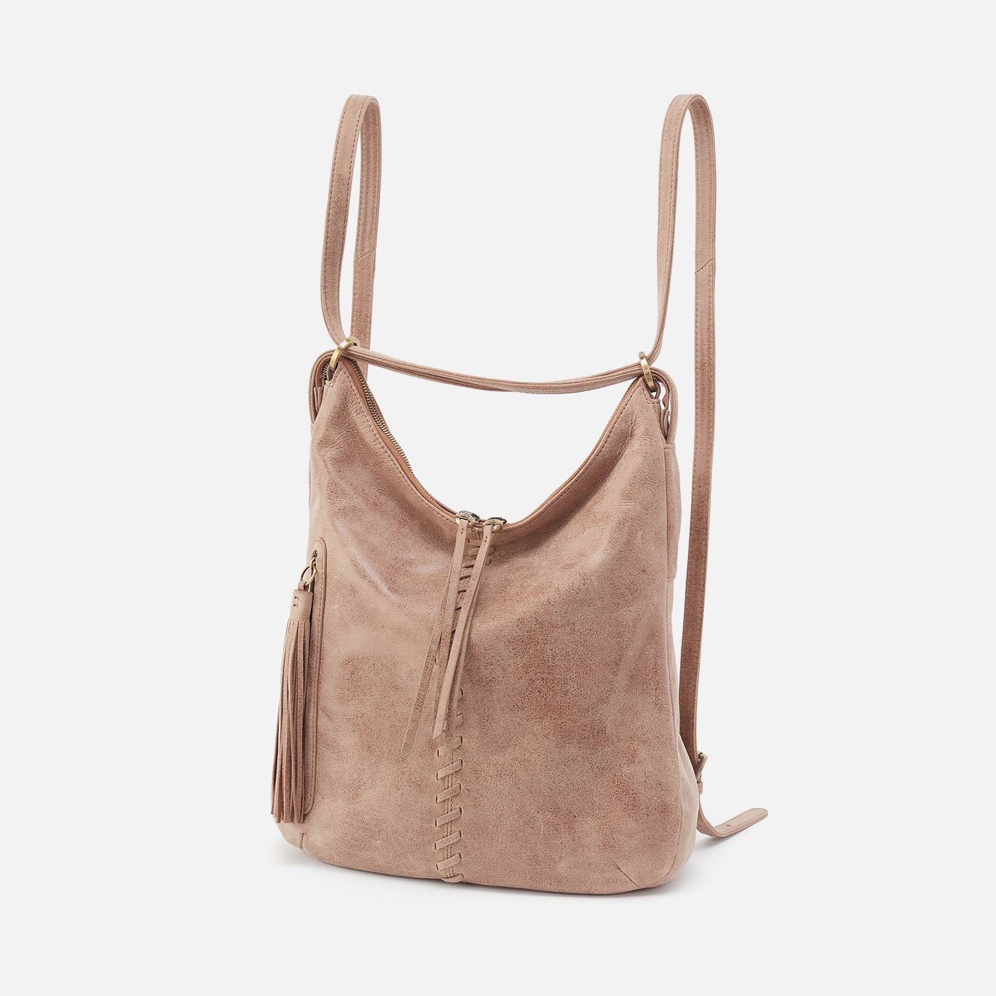 Merrin Convertible Backpack - Premium Buffed Leather Hazel Brown - Stylish Laptop Bag for Work, Travel & College