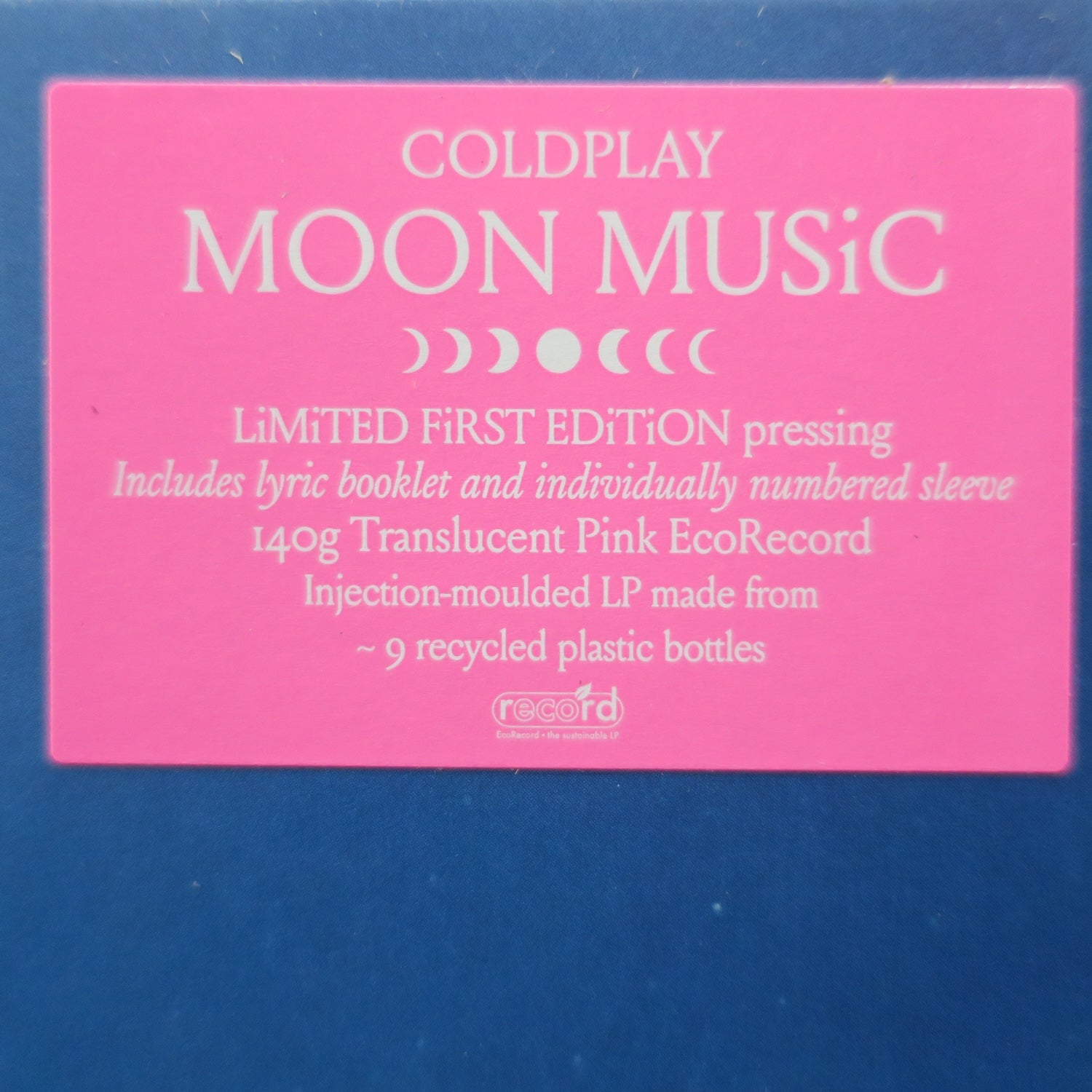 COLDPLAY 'Moon Music' Eco-Friendly Pink Vinyl LP Record - Perfect for Collectors, Music Lovers & Home Decor