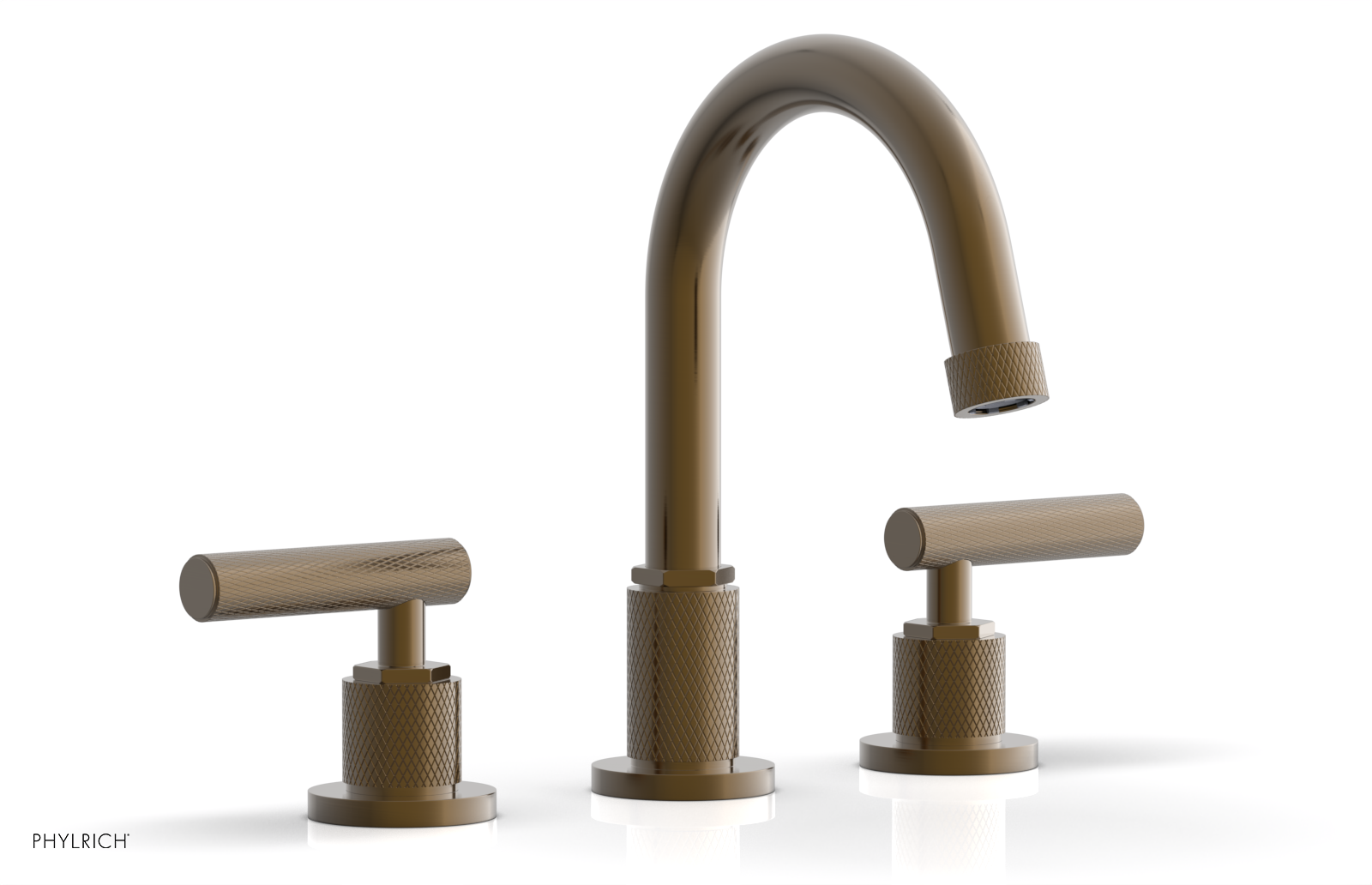 DUSTRIE Widespread Bathroom Faucet with Lever Handle - Knurled Design 371-02 for Modern Vanity Sinks and Powder Rooms