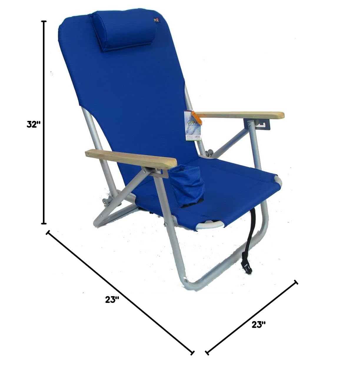 COPA 4 Position Aluminum Folding Backpack Chair - Lightweight Portable Camping Chair with Adjustable Recline (Royal Blue) - Perfect for Outdoor Camping, Beach, Picnics & Backyard Relaxation